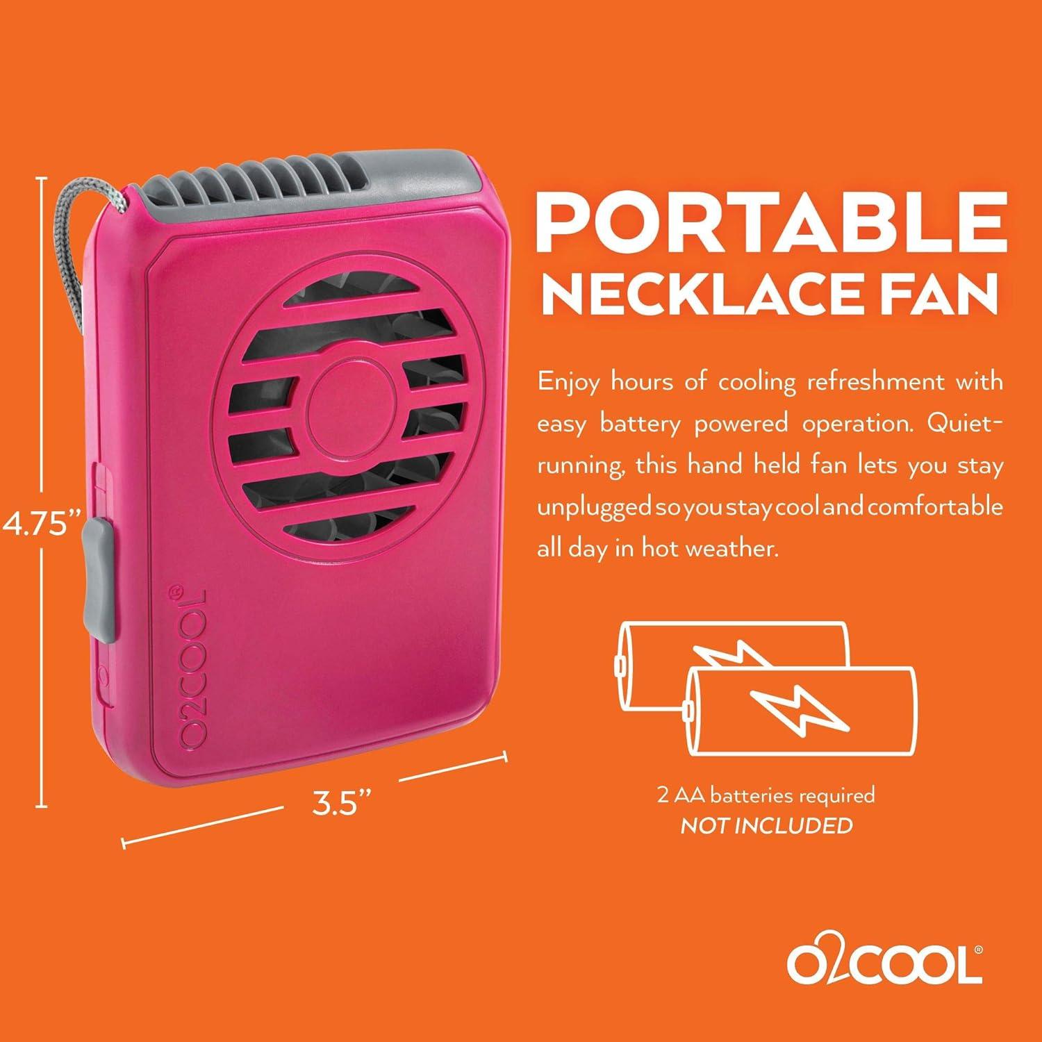 Ventilador Personal O2COOL Deluxe Frambuesa Portátil