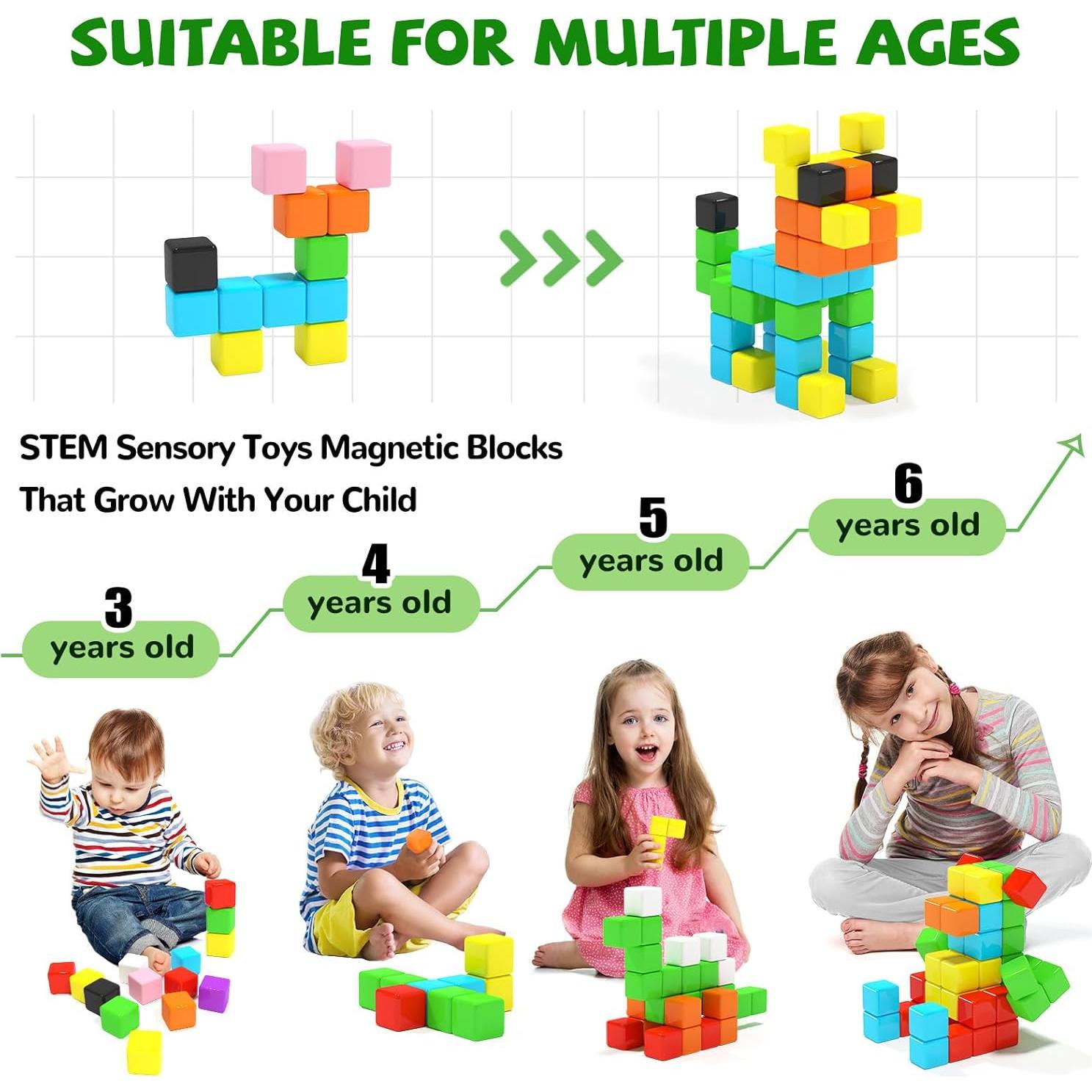 Bloques Magnéticos Hiwawind 40 Piezas 2.54 cm para Niños 3+