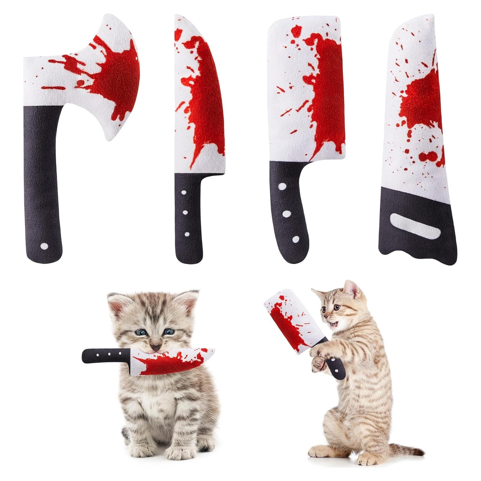 Juguetes para Gatos Potaroma 4Pcs con Catnip y Sonido Crujiente