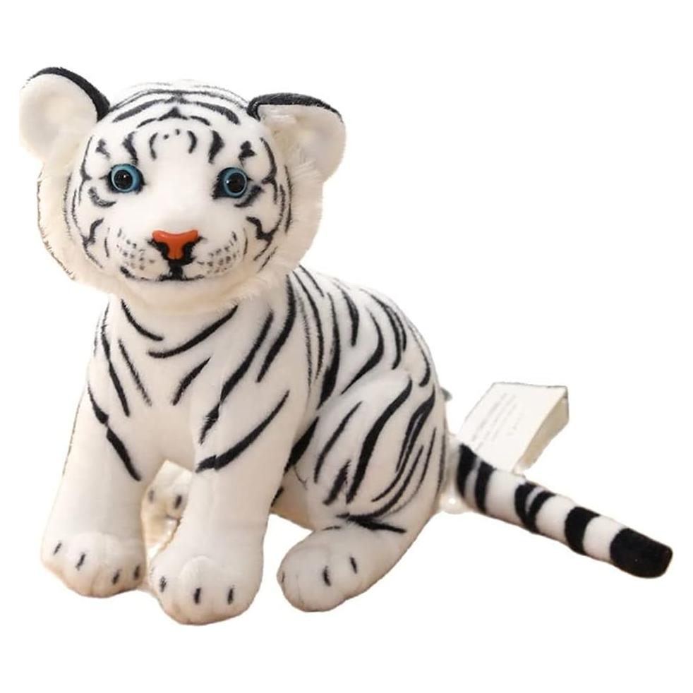 GUDVES Juguete de Peluche Tigre Blanco 19.8 cm Suave y Realista