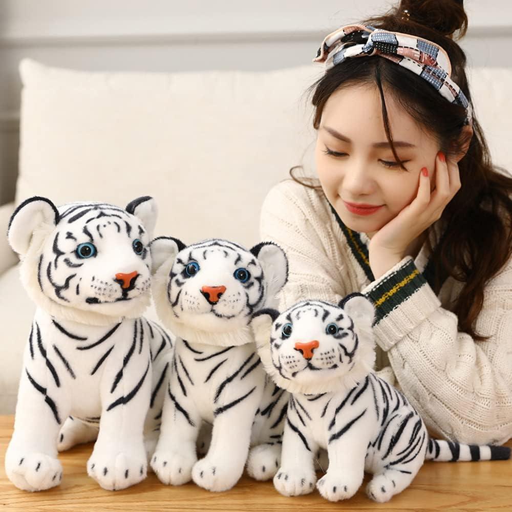 GUDVES Juguete de Peluche Tigre Blanco 19.8 cm Suave y Realista