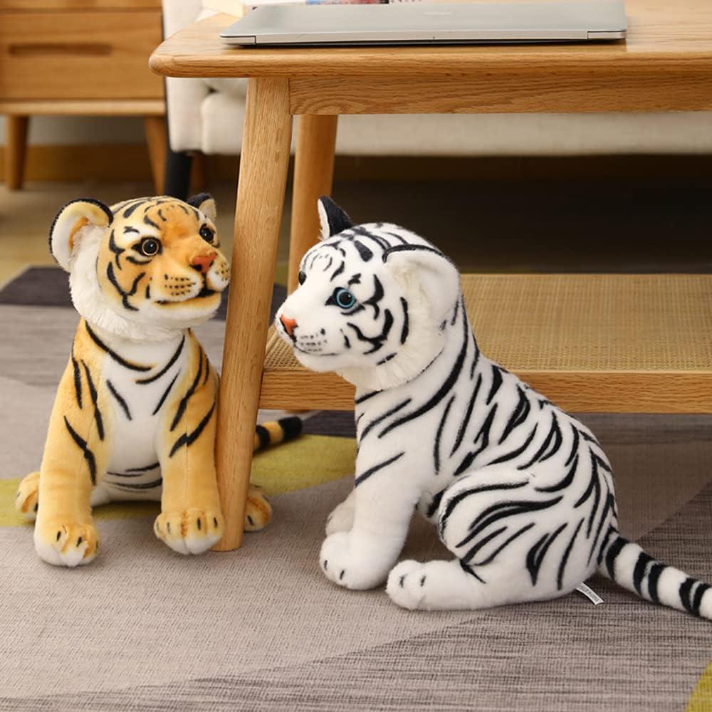 GUDVES Juguete de Peluche Tigre Blanco 19.8 cm Suave y Realista