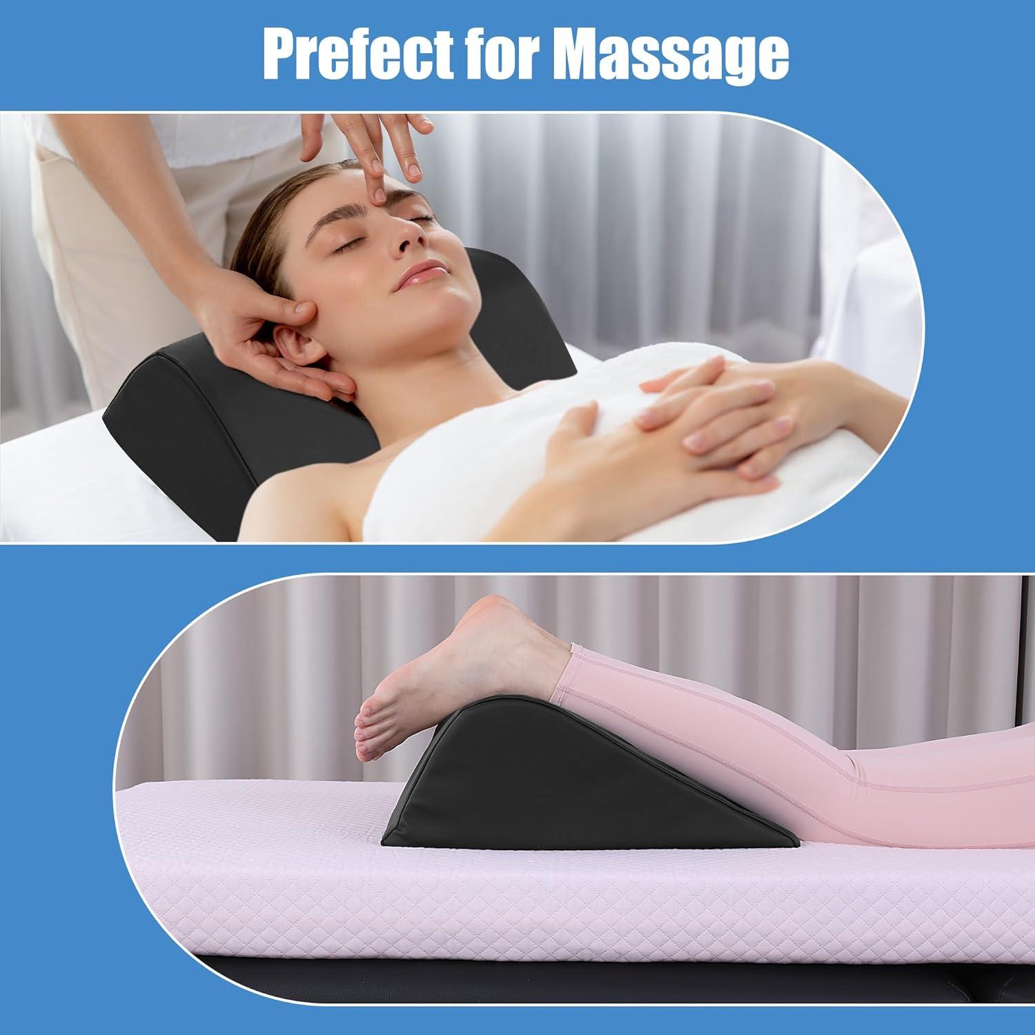 Almohada Cuña HOMBYS para Piernas y Rodillas - Espuma PU Negra