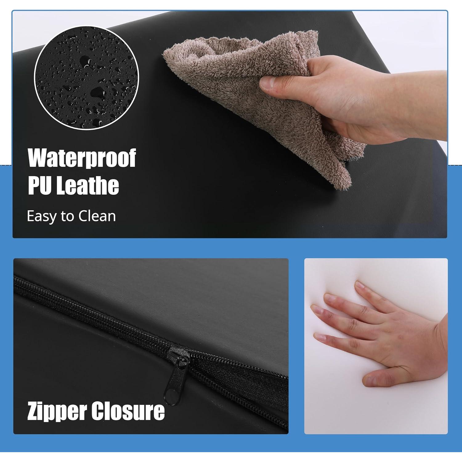 Almohada Cuña HOMBYS para Piernas y Rodillas - Espuma PU Negra