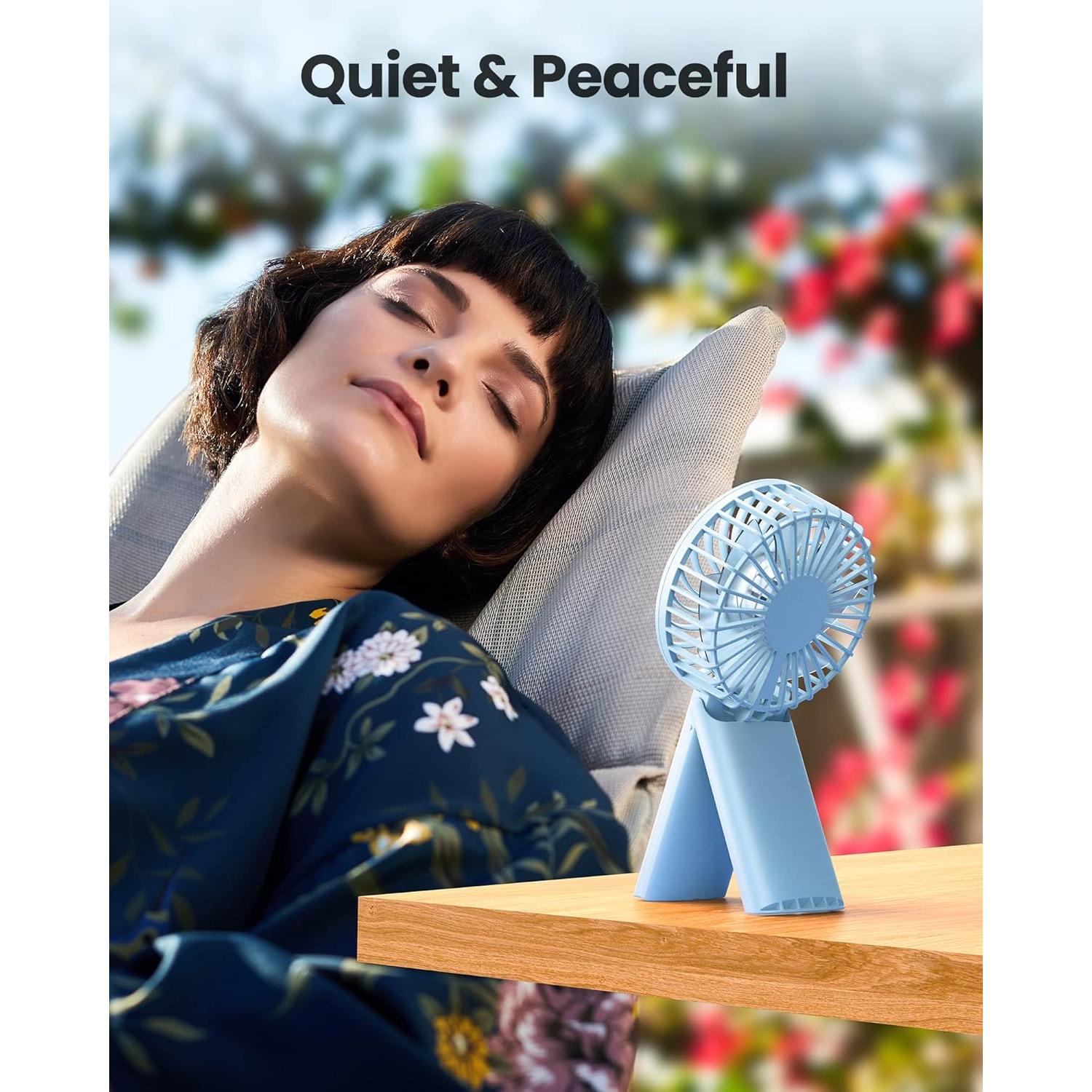 Ventilador de Mano AaoLin 3 en 1 Recargable USB Azul