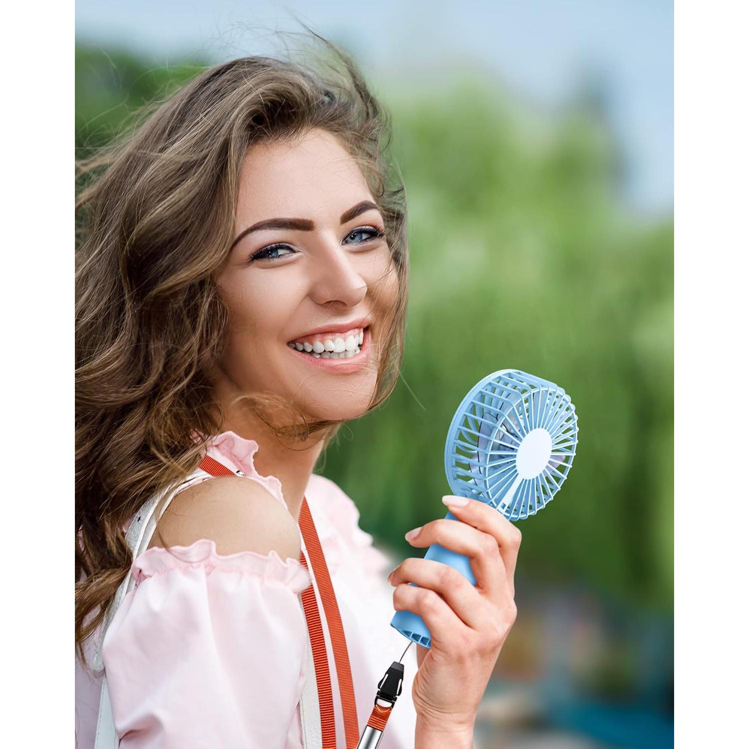Ventilador de Mano AaoLin 3 en 1 Recargable USB Azul