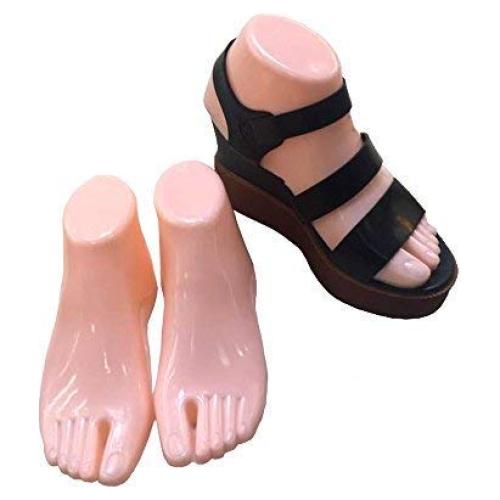 Modelo de Pie de Plástico Femenino para Exhibición de Sandalias Tono de Piel