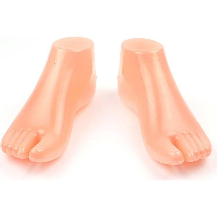 Modelo de Pie de Plástico Femenino para Exhibición de Sandalias Tono de Piel