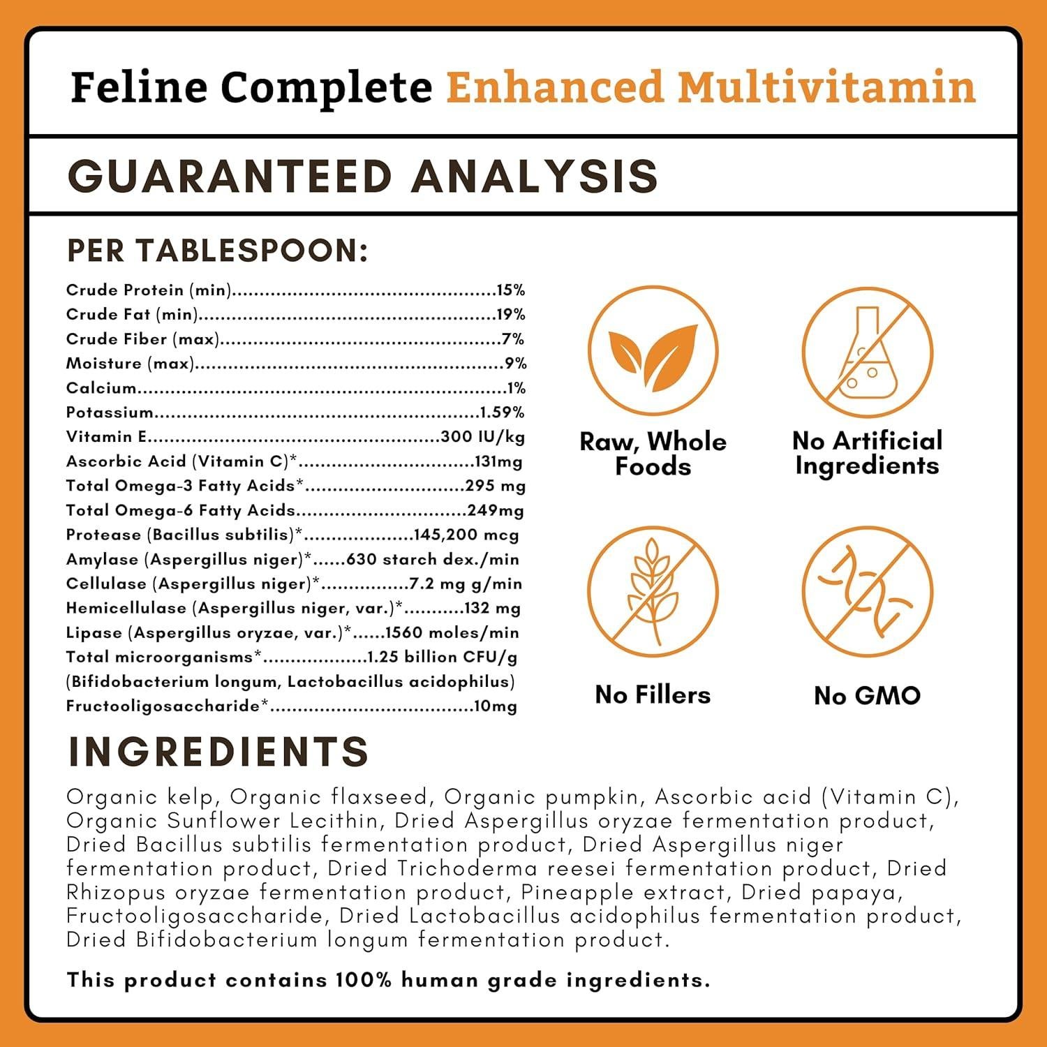 Suplemento Probiotico para Gatos Wholistic 113.4 g Calabaza Orgánica