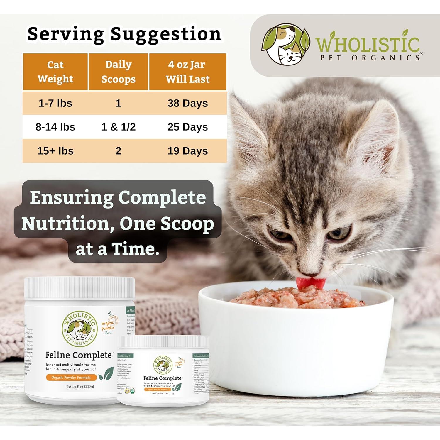 Suplemento Probiotico para Gatos Wholistic 113.4 g Calabaza Orgánica