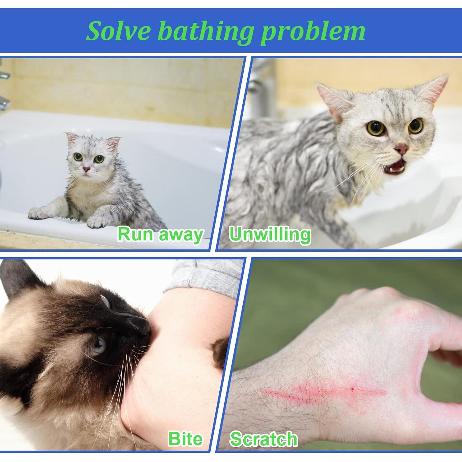 Bolsa de Ducha para Gatos Catcan - Malla Suave Ajustable 70 cm