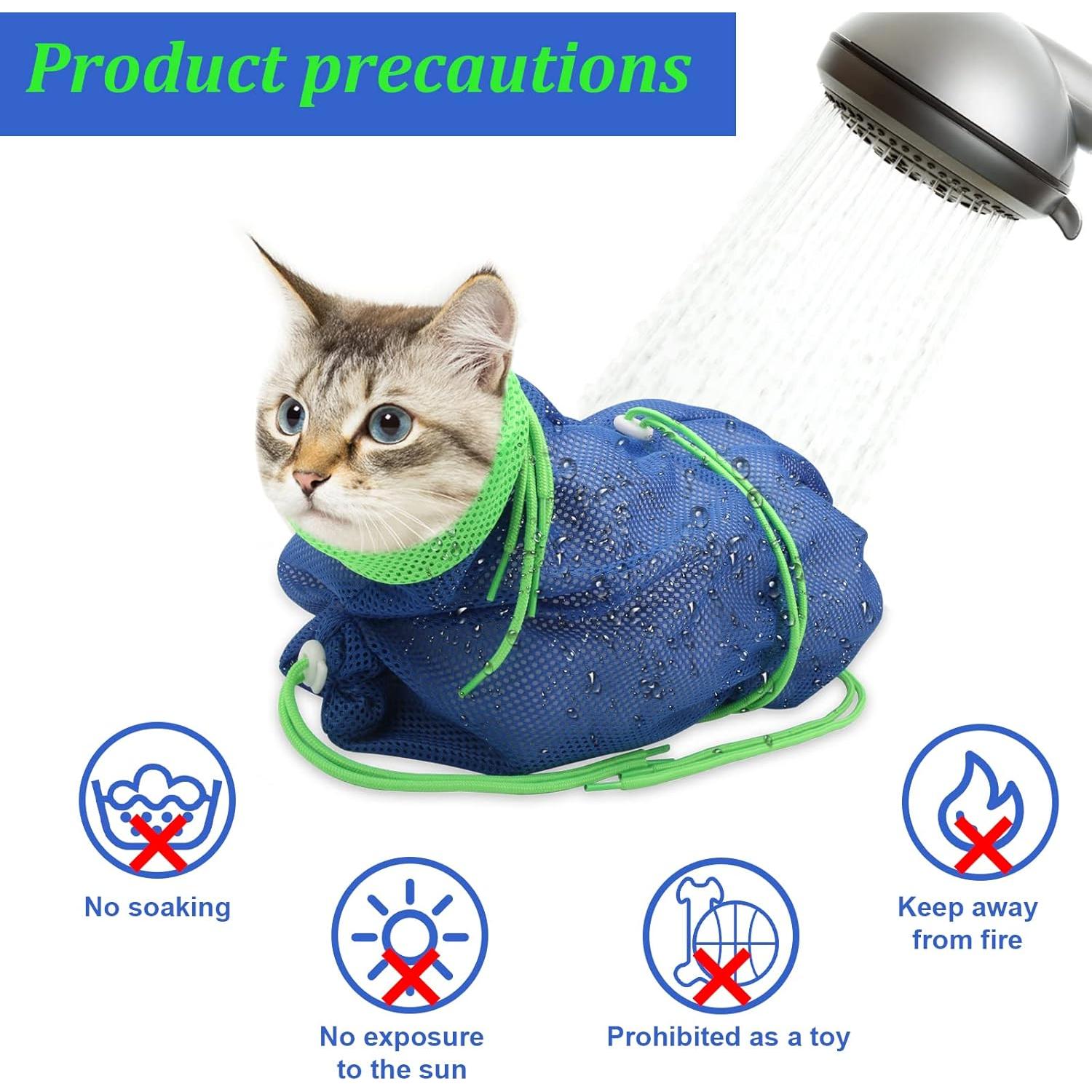 Bolsa de Ducha para Gatos Catcan - Malla Suave Ajustable 70 cm