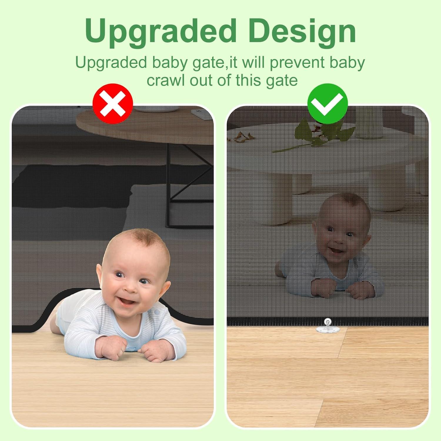 Puerta Retráctil MYPIN para Bebés y Mascotas 86x140 cm Negra