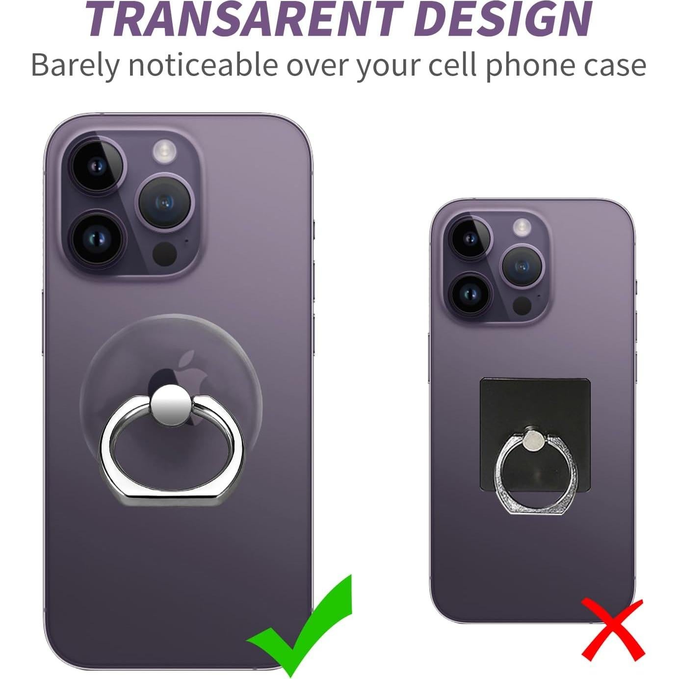 Soporte de Anillo para Teléfono Jsoerpay 2 Pack Transparente