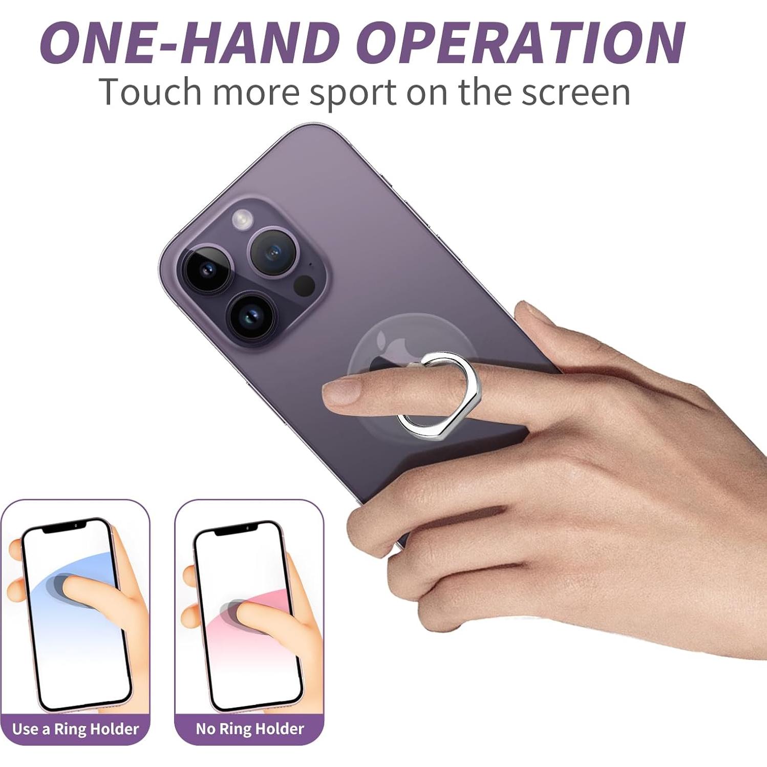 Soporte de Anillo para Teléfono Jsoerpay 2 Pack Transparente