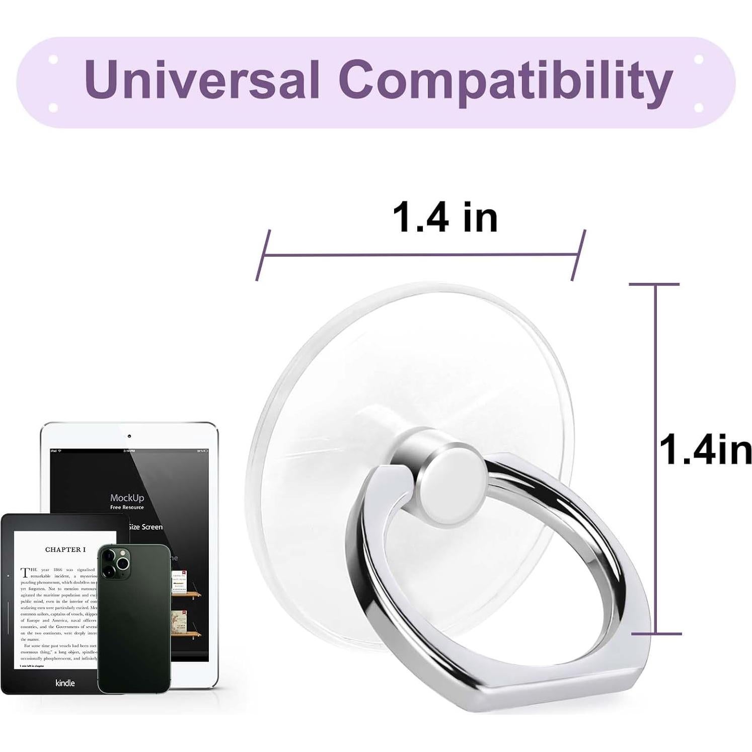 Soporte de Anillo para Teléfono Jsoerpay 2 Pack Transparente