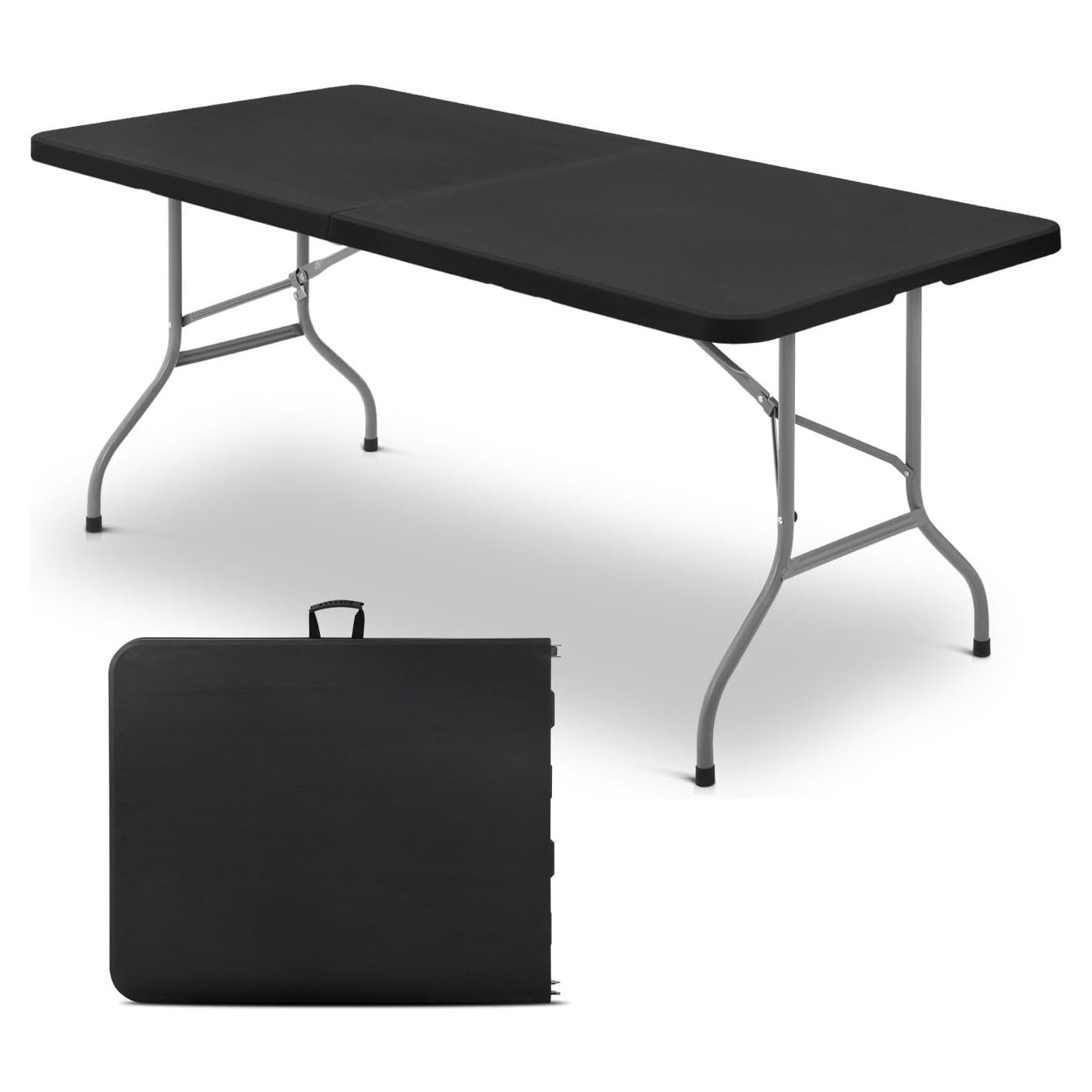 Mesa Plegable Rectangular OS MOTOR 183 cm Negra Resistente