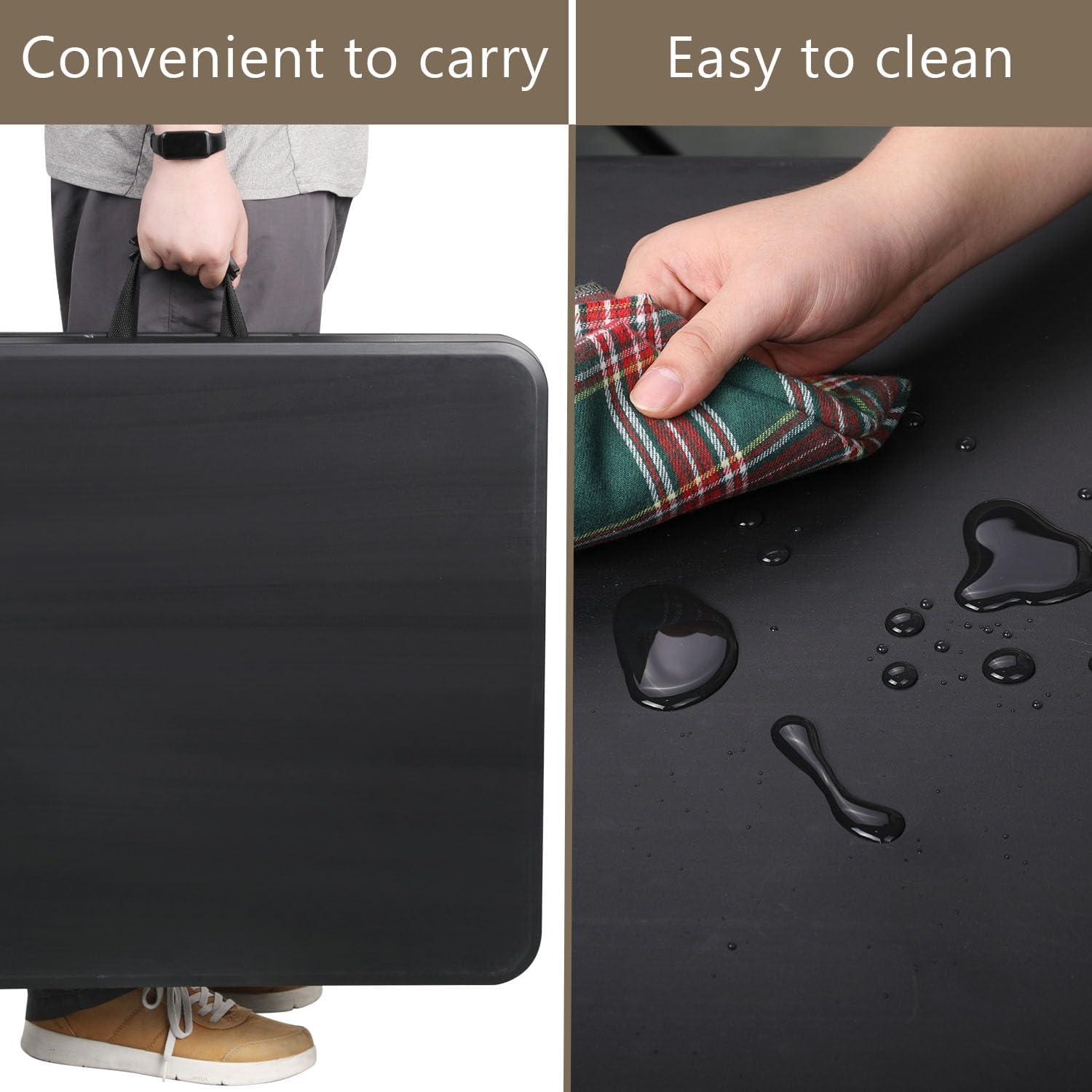 Mesa Plegable Rectangular OS MOTOR 183 cm Negra Resistente