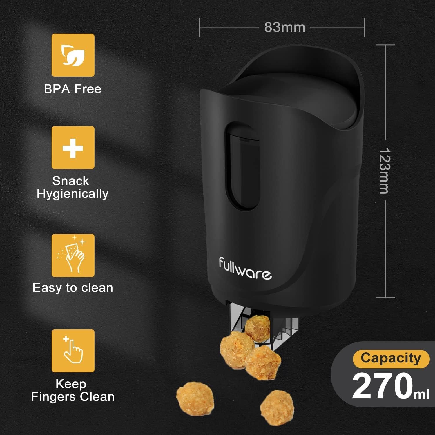 Dispensador de Snacks 9 oz Nuts Flowie Negro - Mantiene Manos Limpias