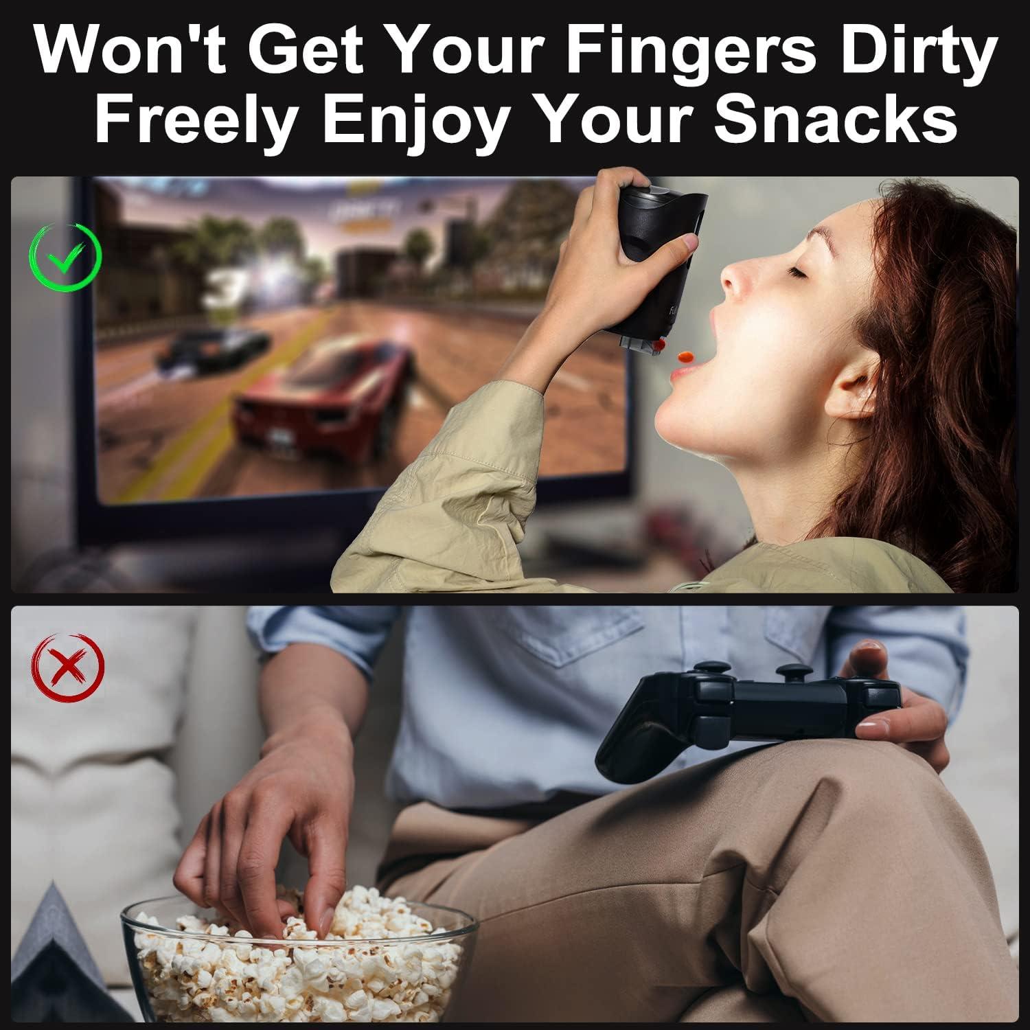 Dispensador de Snacks 9 oz Nuts Flowie Negro - Mantiene Manos Limpias