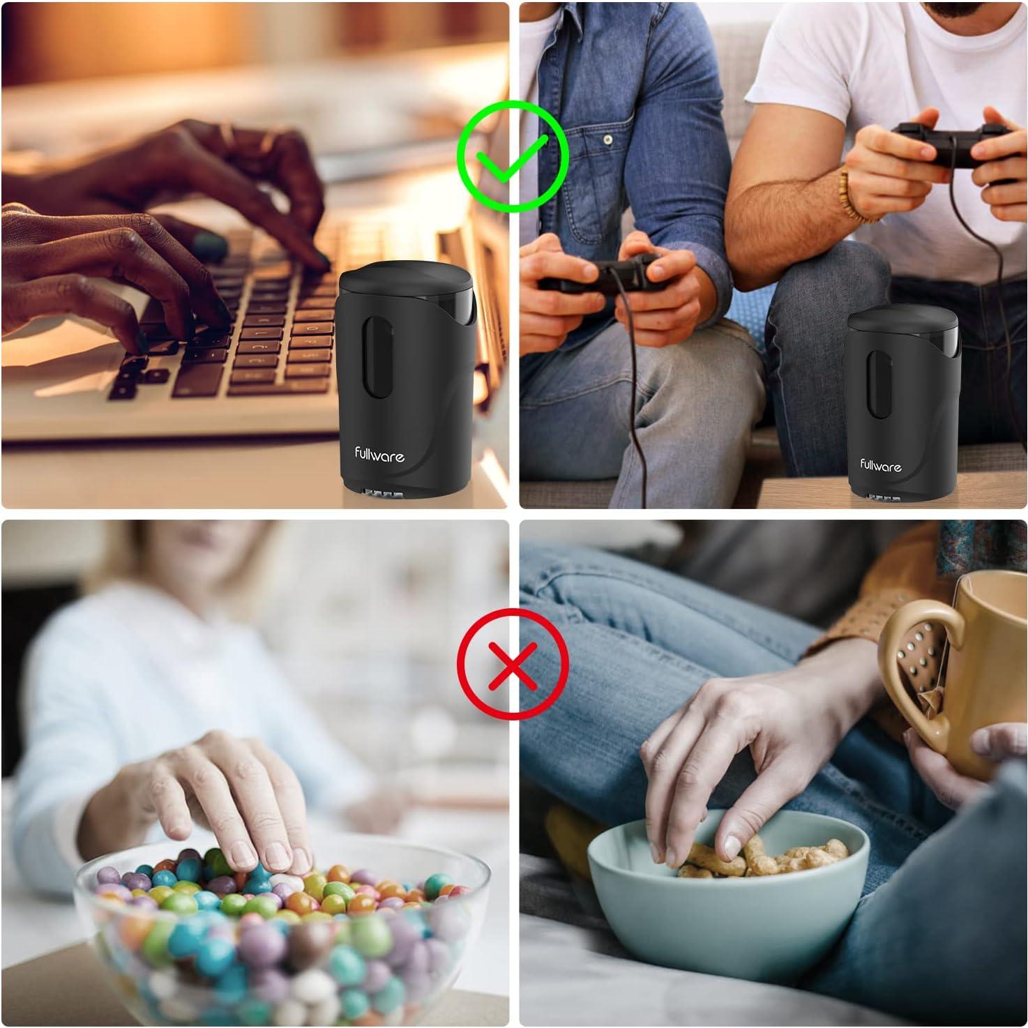 Dispensador de Snacks 9 oz Nuts Flowie Negro - Mantiene Manos Limpias