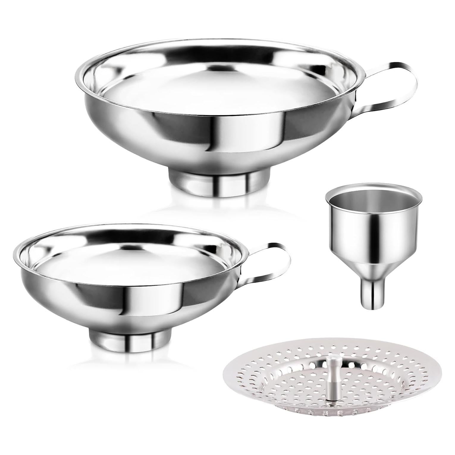 Juego de Embudos de Acero Inoxidable TRUSBER con Colador