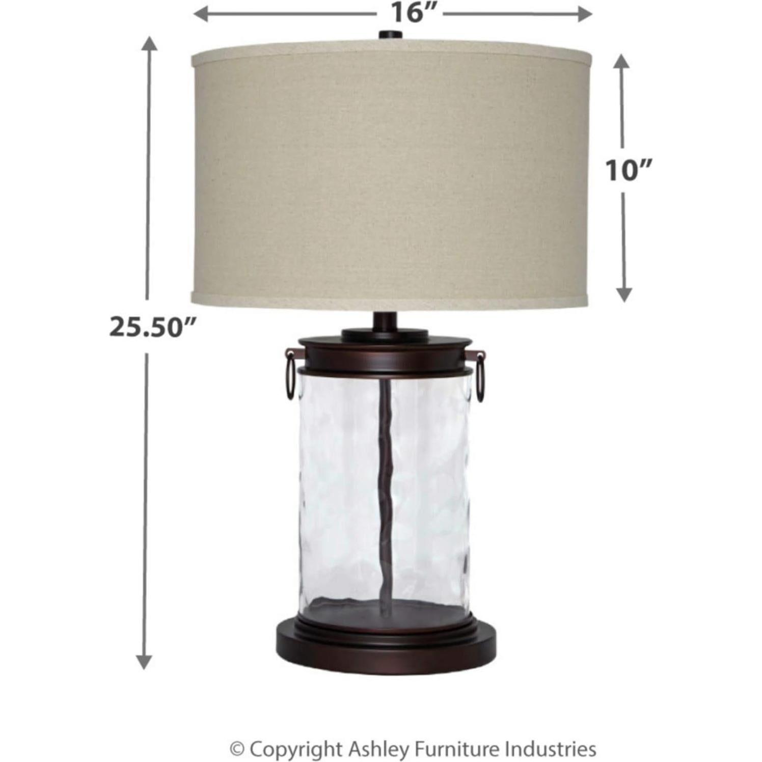 Lámpara de mesa Ashley Tailynn 66 cm vidrio y bronce