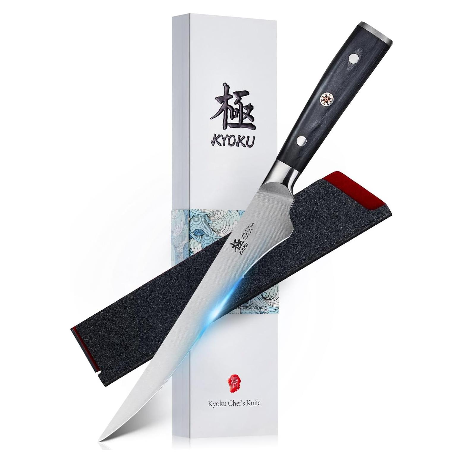 Cuchillo Deshuesador KYOKU 16.5 cm Acero Alto Carbono Pakkawood