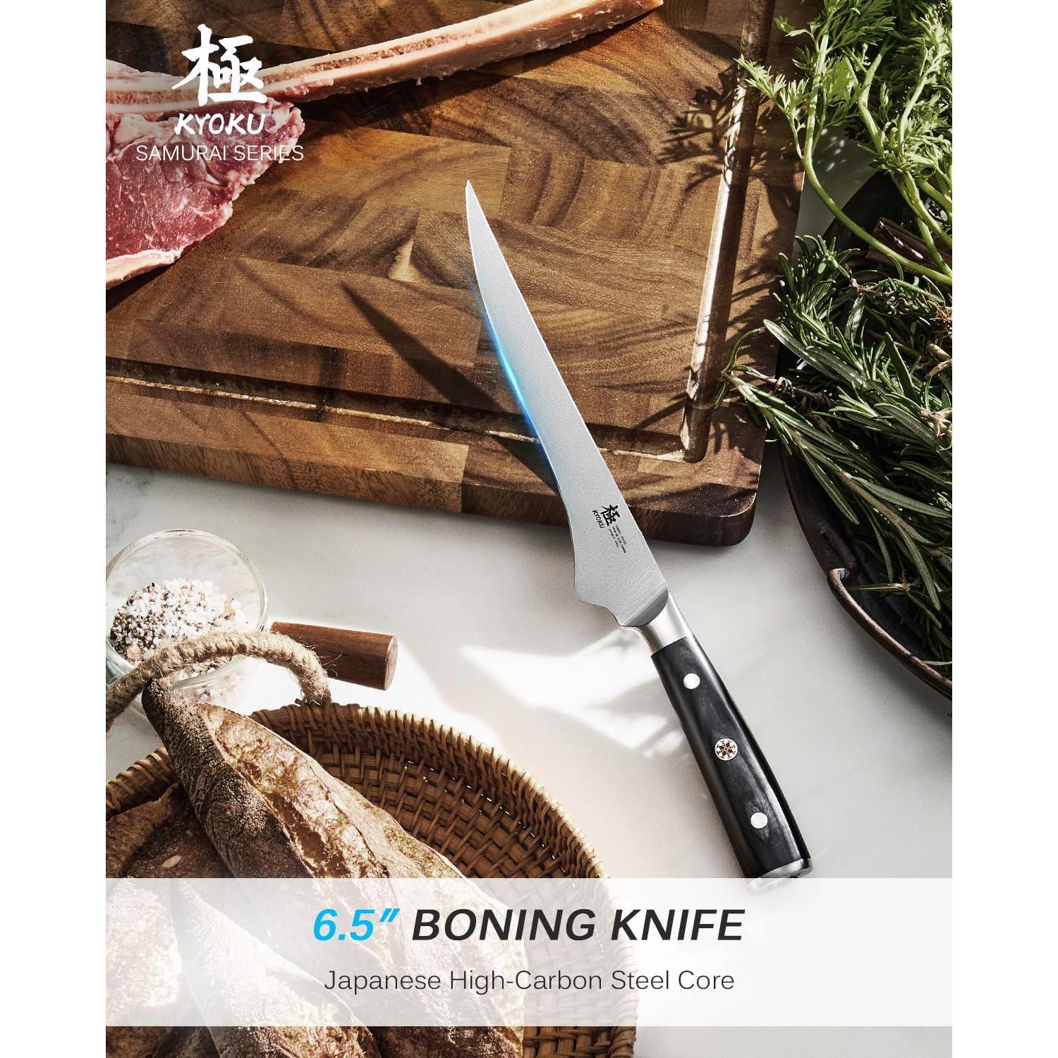Cuchillo Deshuesador KYOKU 16.5 cm Acero Alto Carbono Pakkawood
