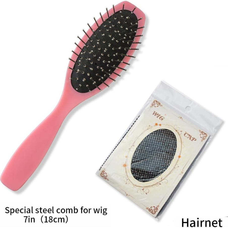 Peluca Larga Negra Lisa HUAISU con Flequillo Sintética