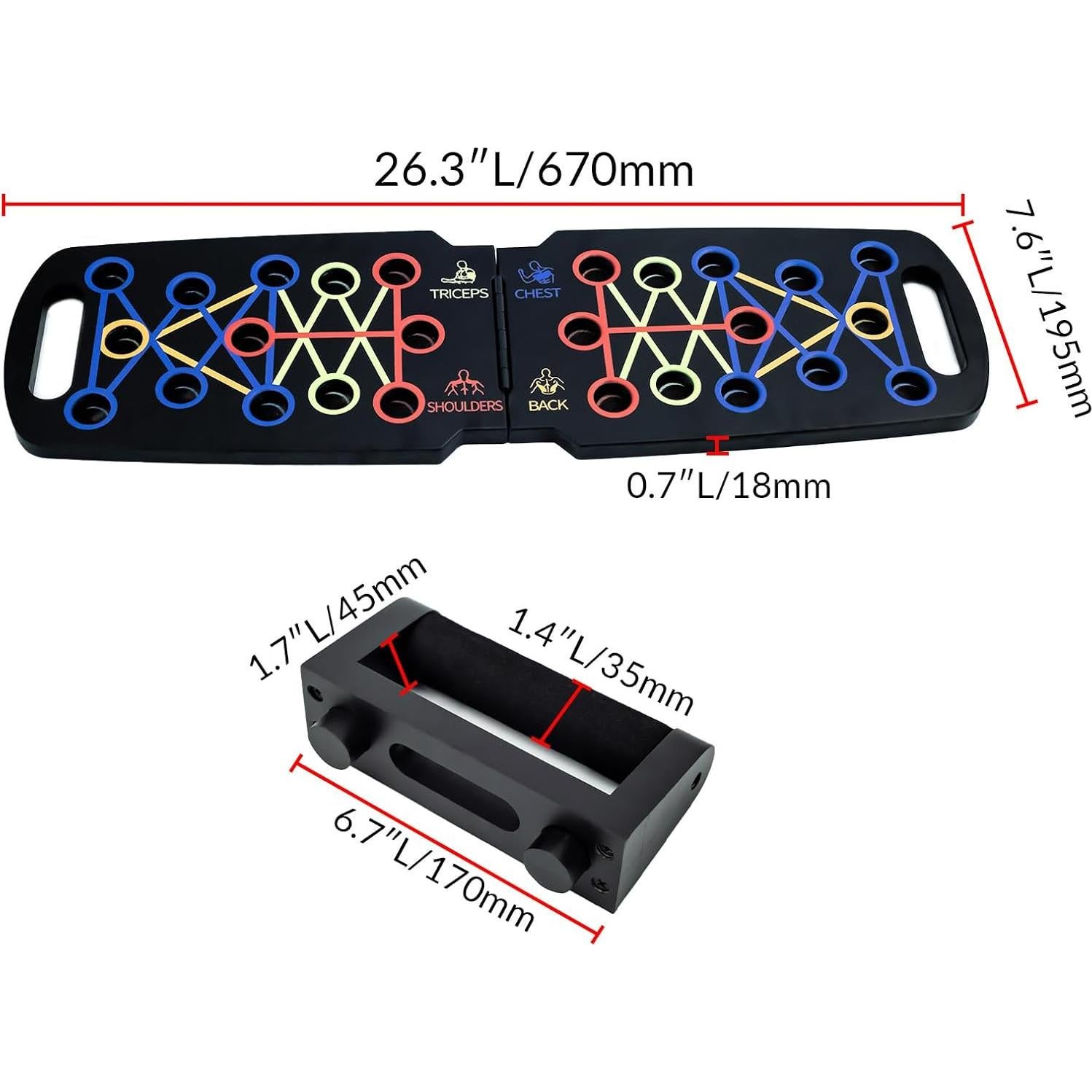 Tablero de Flexiones Plegable Figfey de Madera Antideslizante