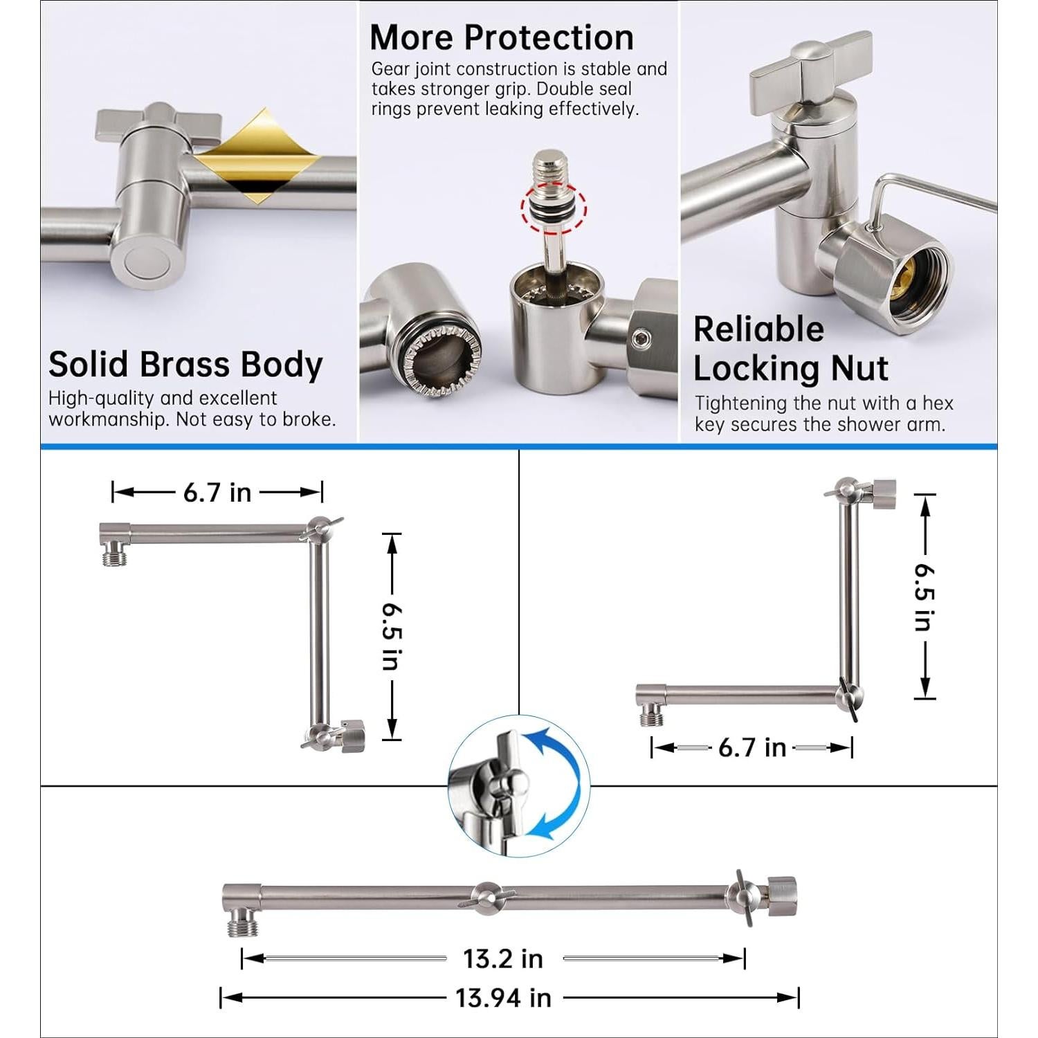 Cabezal de Ducha G-Promise 10" Cuadrado Metal Niquelado