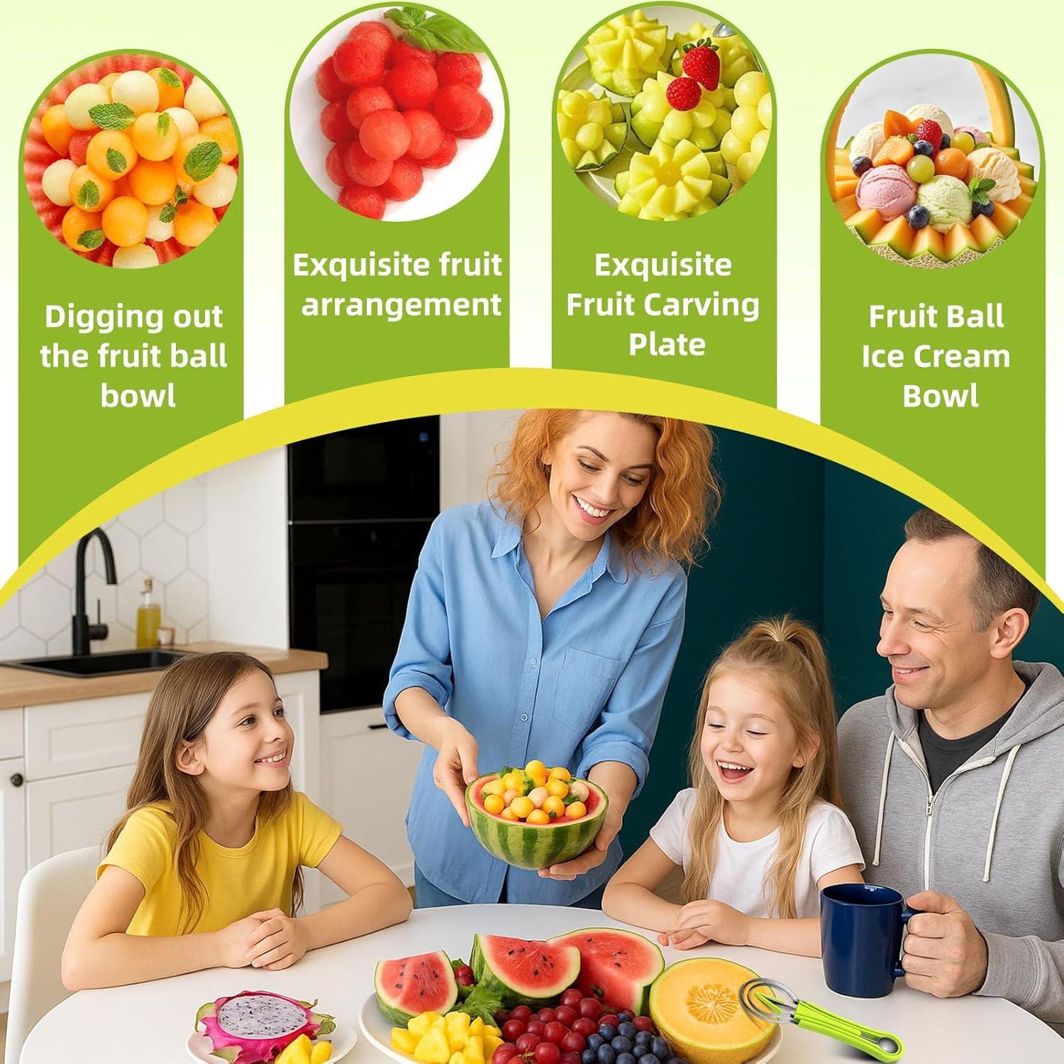 Conjunto de cucharas para melón Suuker 4 en 1 acero inoxidable