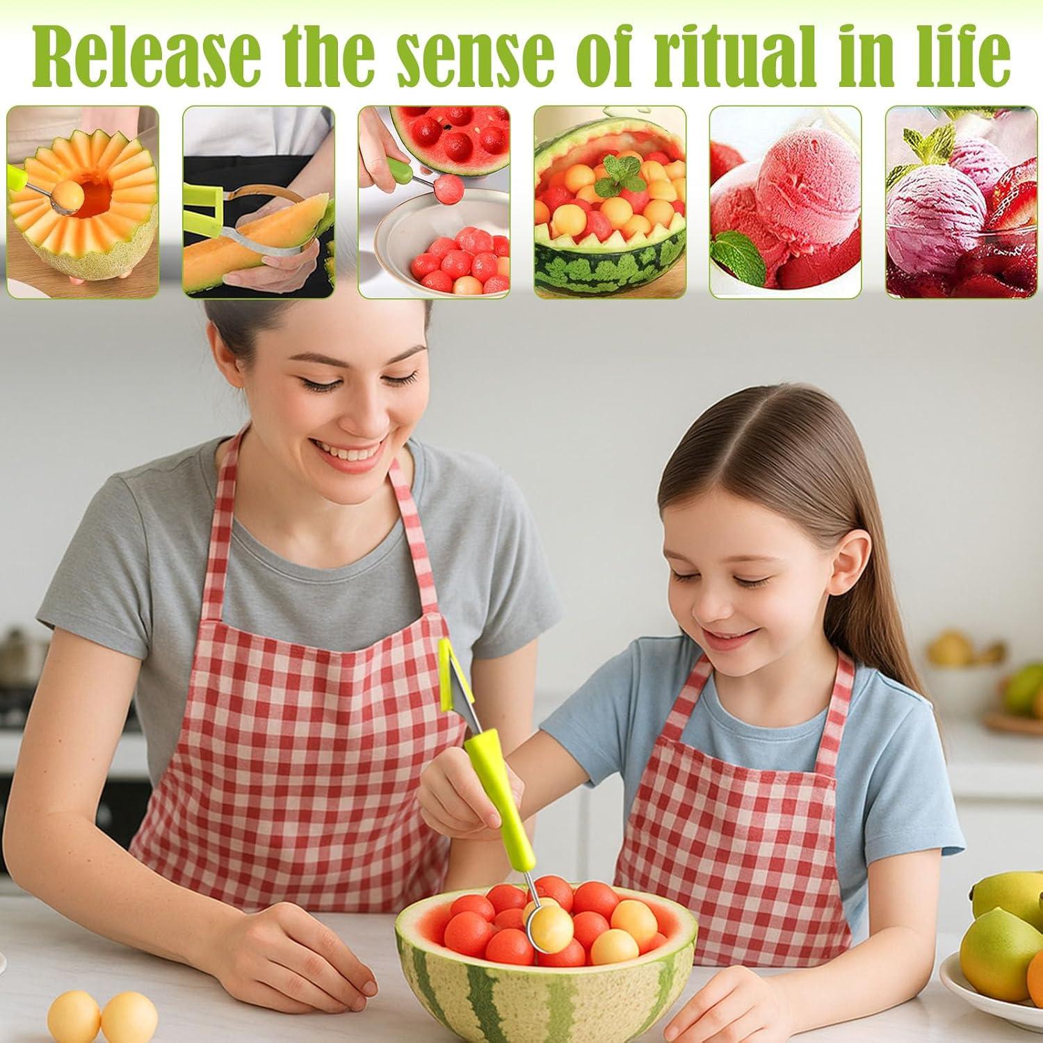 Conjunto de cucharas para melón Suuker 4 en 1 acero inoxidable