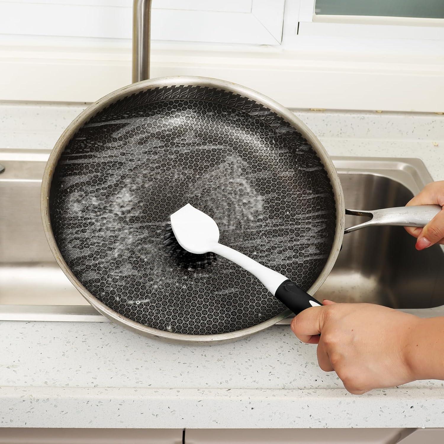 Cepillo de Platos HileSwan con Raspador - 2 Unidades Negro