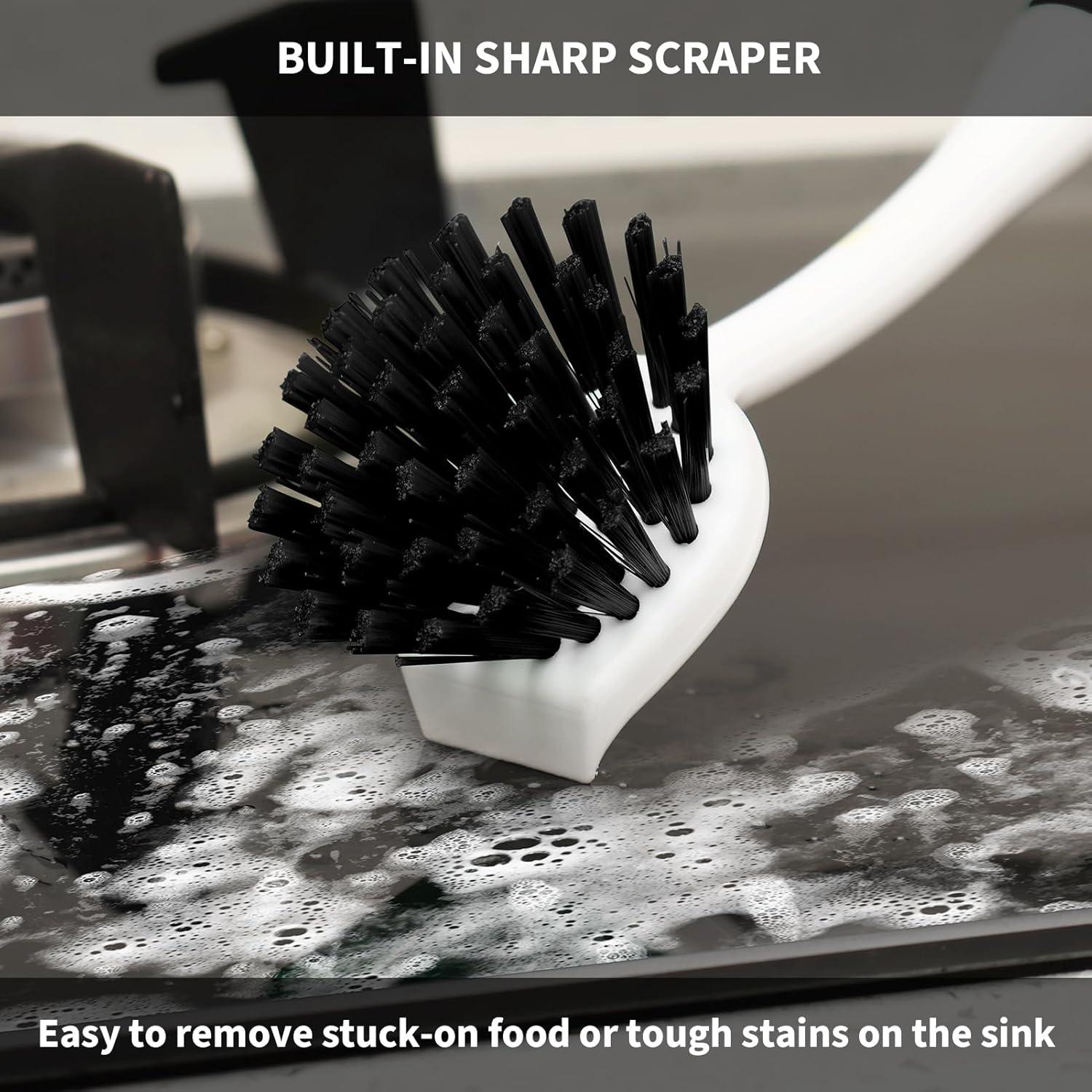 Cepillo de Platos HileSwan con Raspador - 2 Unidades Negro