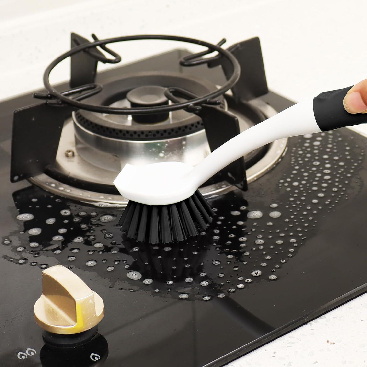 Cepillo de Platos HileSwan con Raspador - 2 Unidades Negro