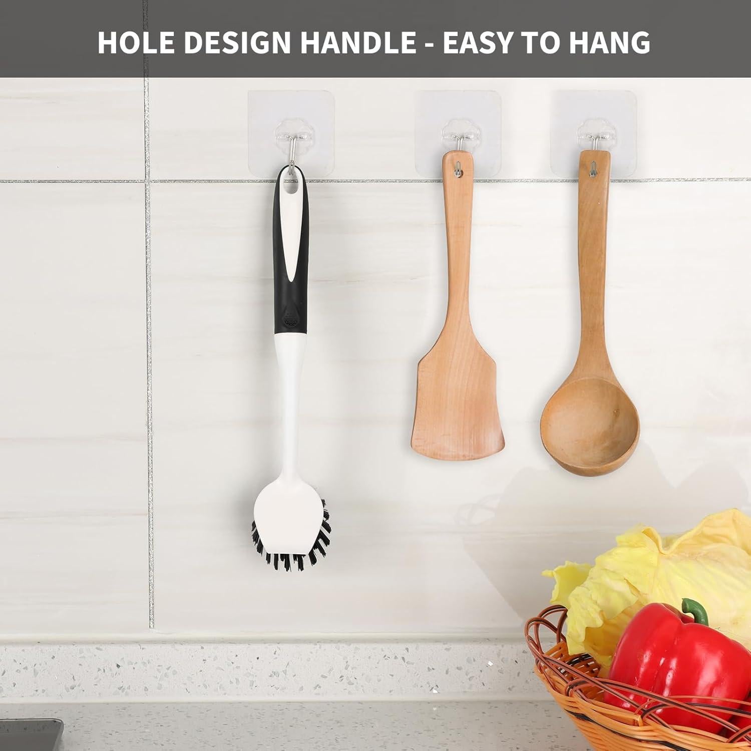 Cepillo de Platos HileSwan con Raspador - 2 Unidades Negro