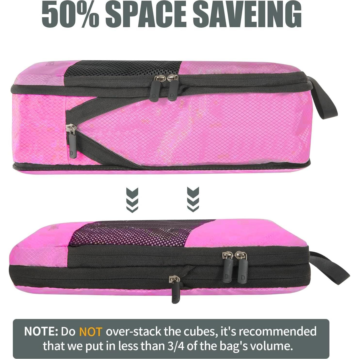 Cubos de Compresión MSBAG para Viaje 6 Piezas Burdeos