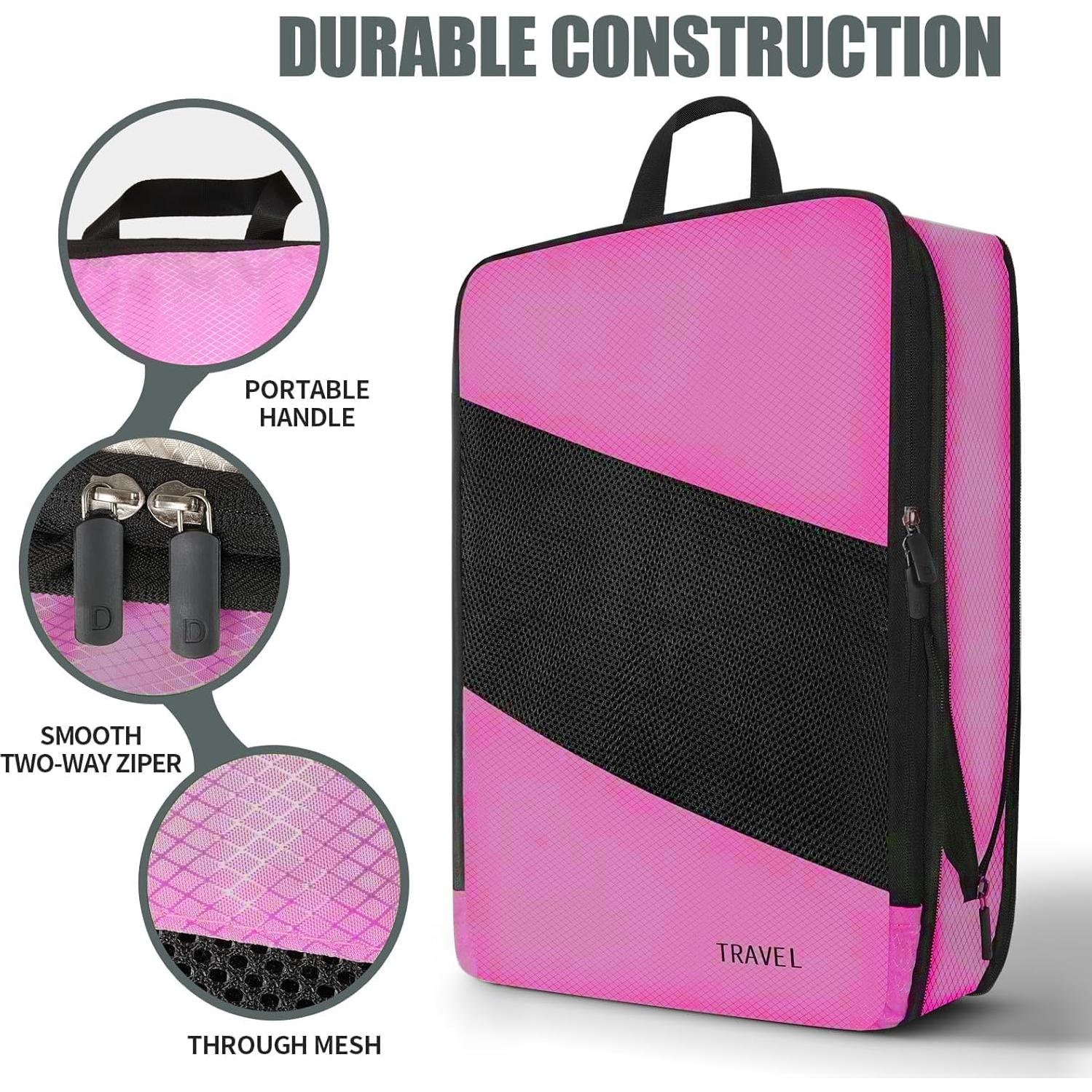 Cubos de Compresión MSBAG para Viaje 6 Piezas Burdeos