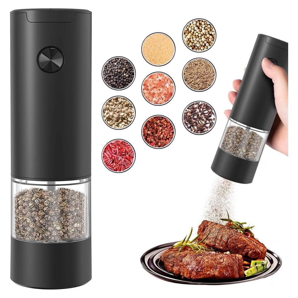Molinillo eléctrico de sal y pimienta JIDSPWLS con luz LED