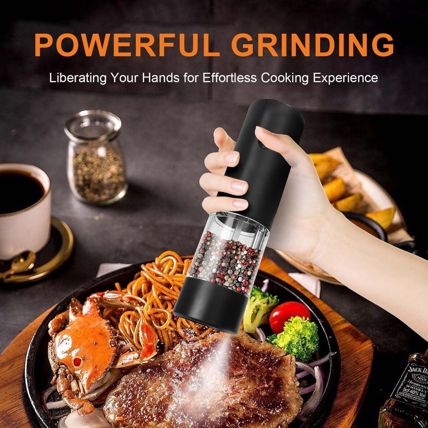 Molinillo eléctrico de sal y pimienta JIDSPWLS con luz LED