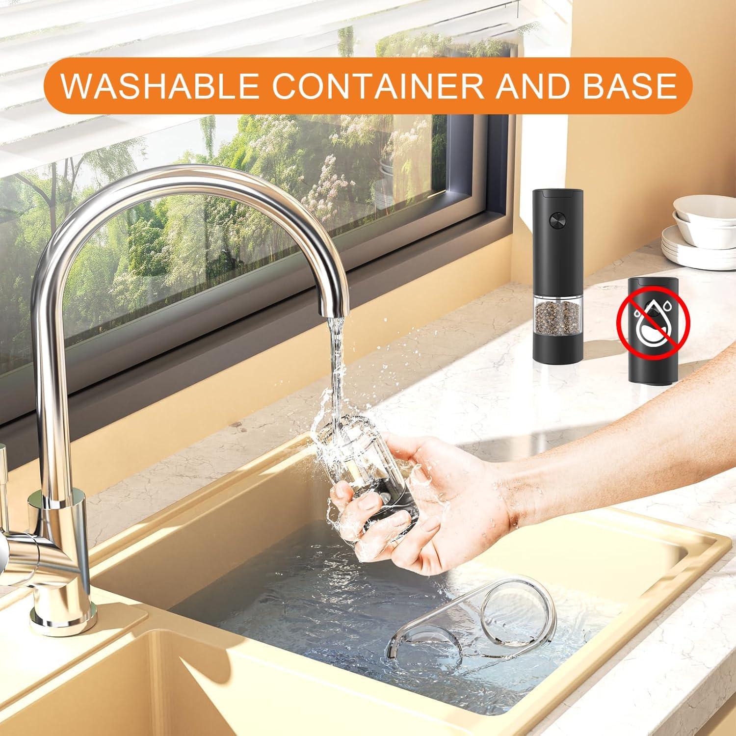 Molinillo eléctrico de sal y pimienta JIDSPWLS con luz LED