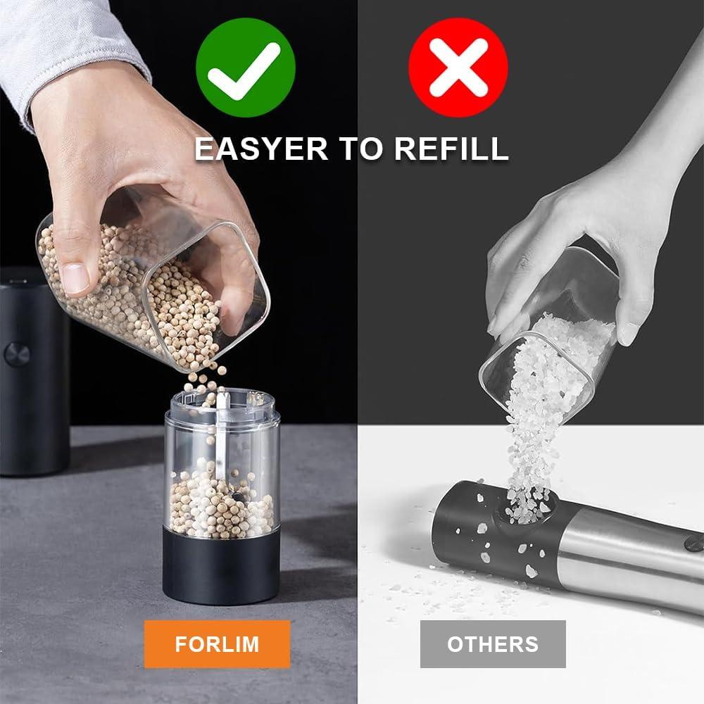 Molinillo eléctrico de sal y pimienta JIDSPWLS con luz LED