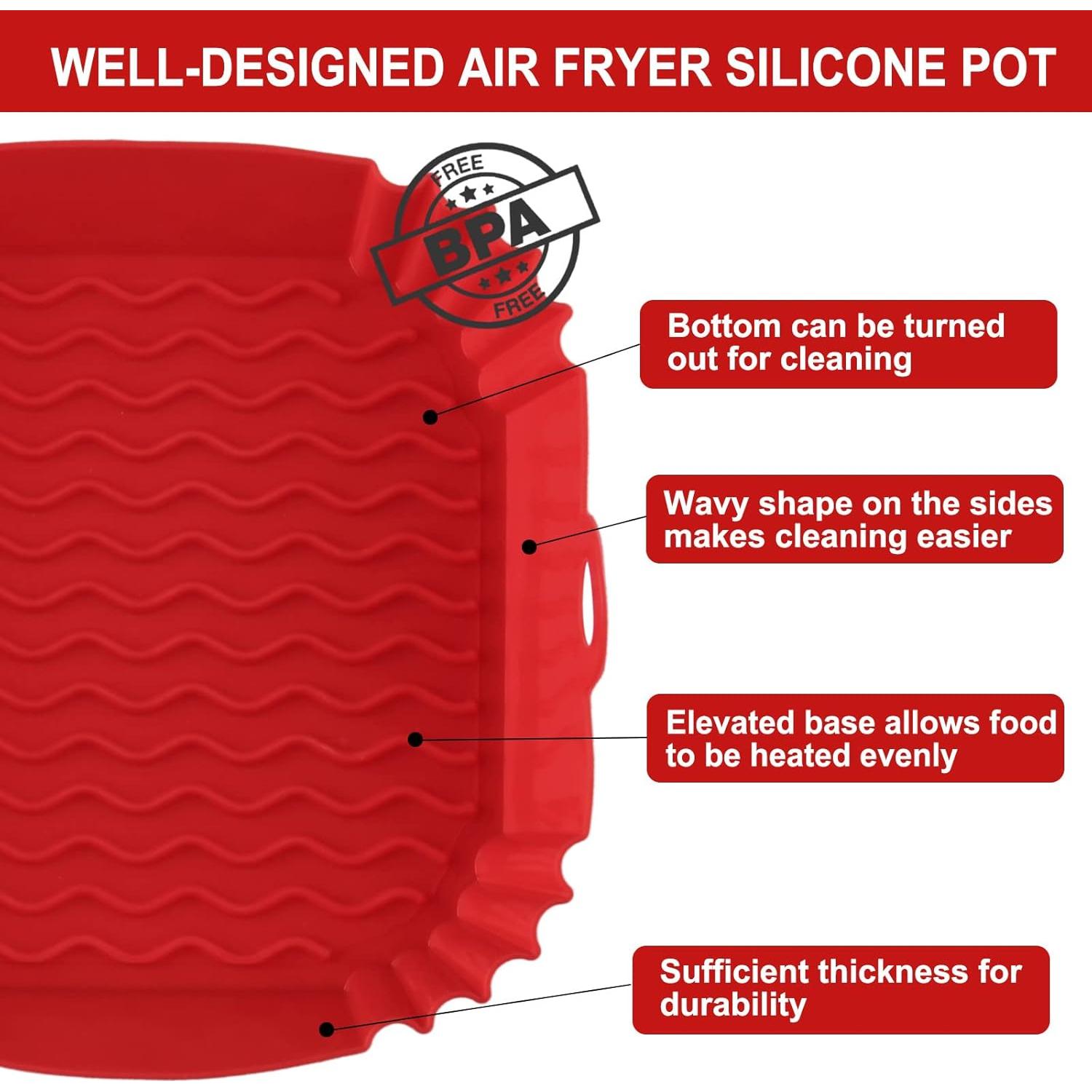 Forros de Silicona Reutilizables Apluskis 8" para Freidora 4-7QT