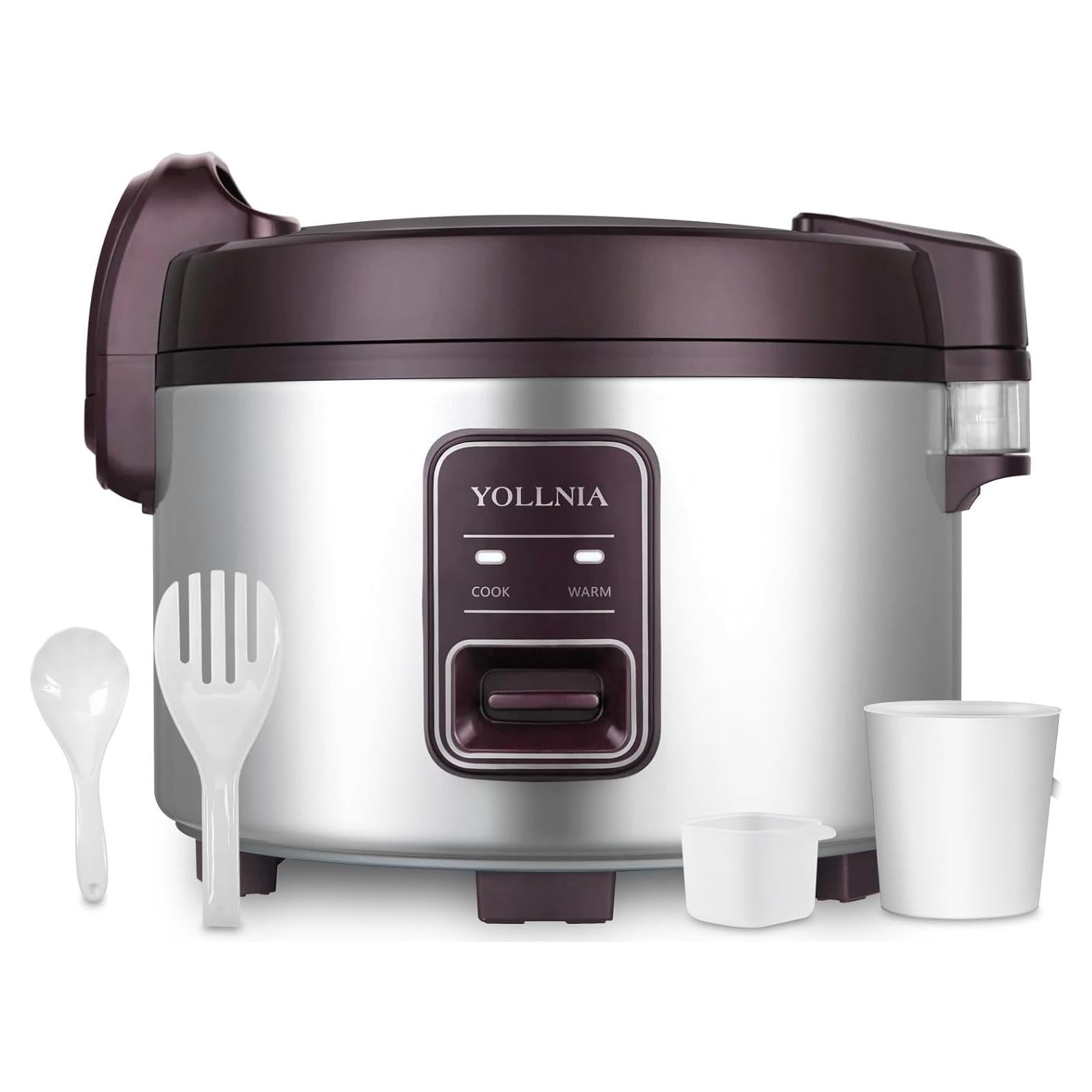 Cocedor de Arroz YOLLNIA 9L 1200W para Restaurante 45 Tazas