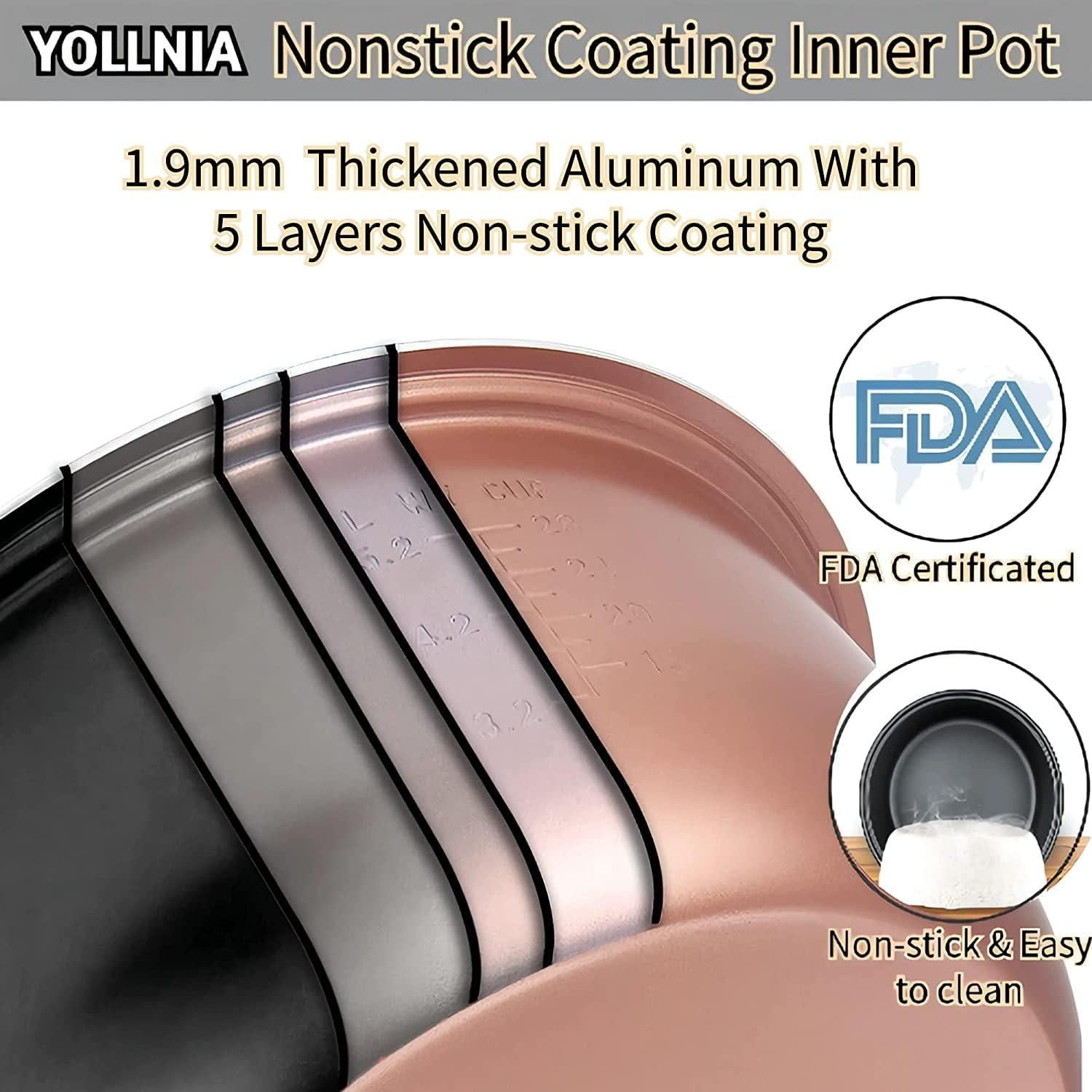 Cocedor de Arroz YOLLNIA 9L 1200W para Restaurante 45 Tazas