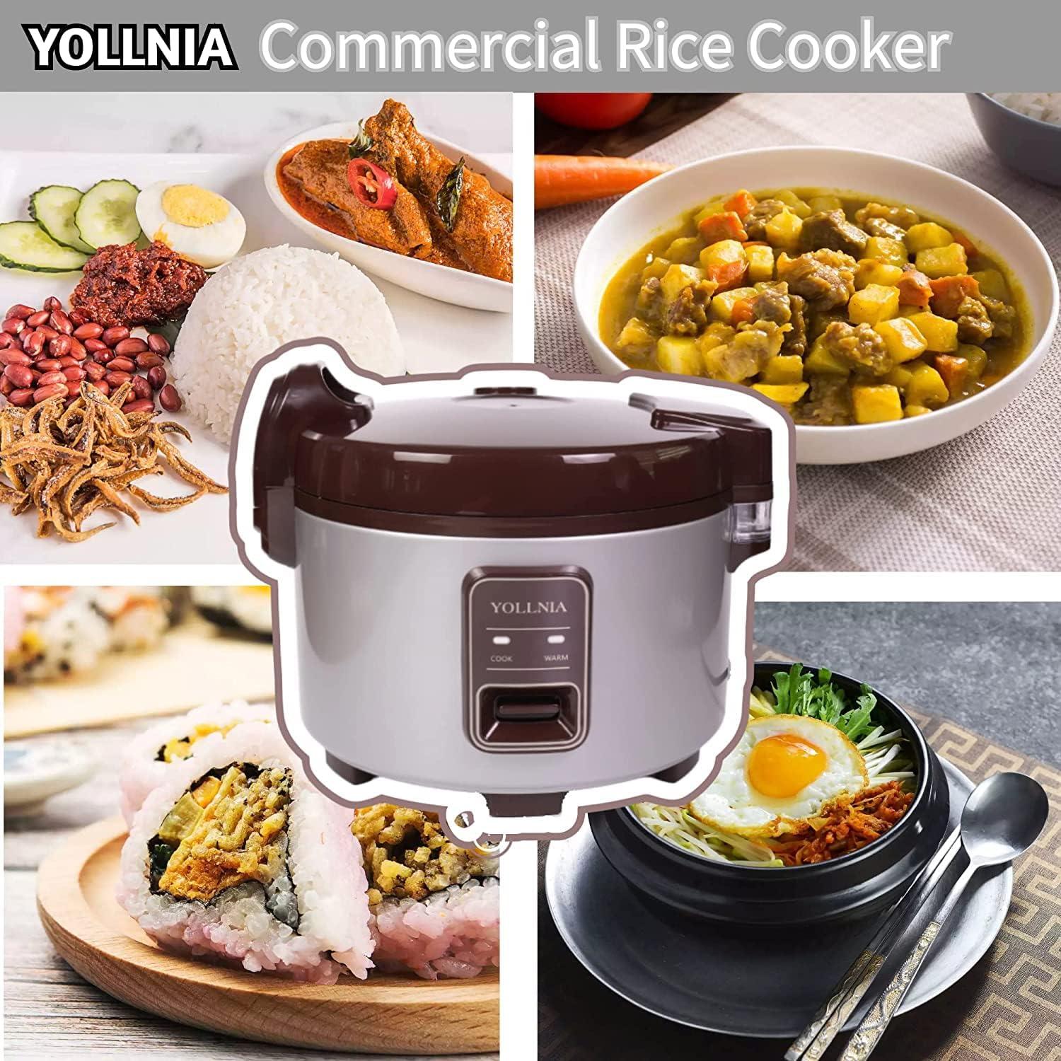 Cocedor de Arroz YOLLNIA 9L 1200W para Restaurante 45 Tazas