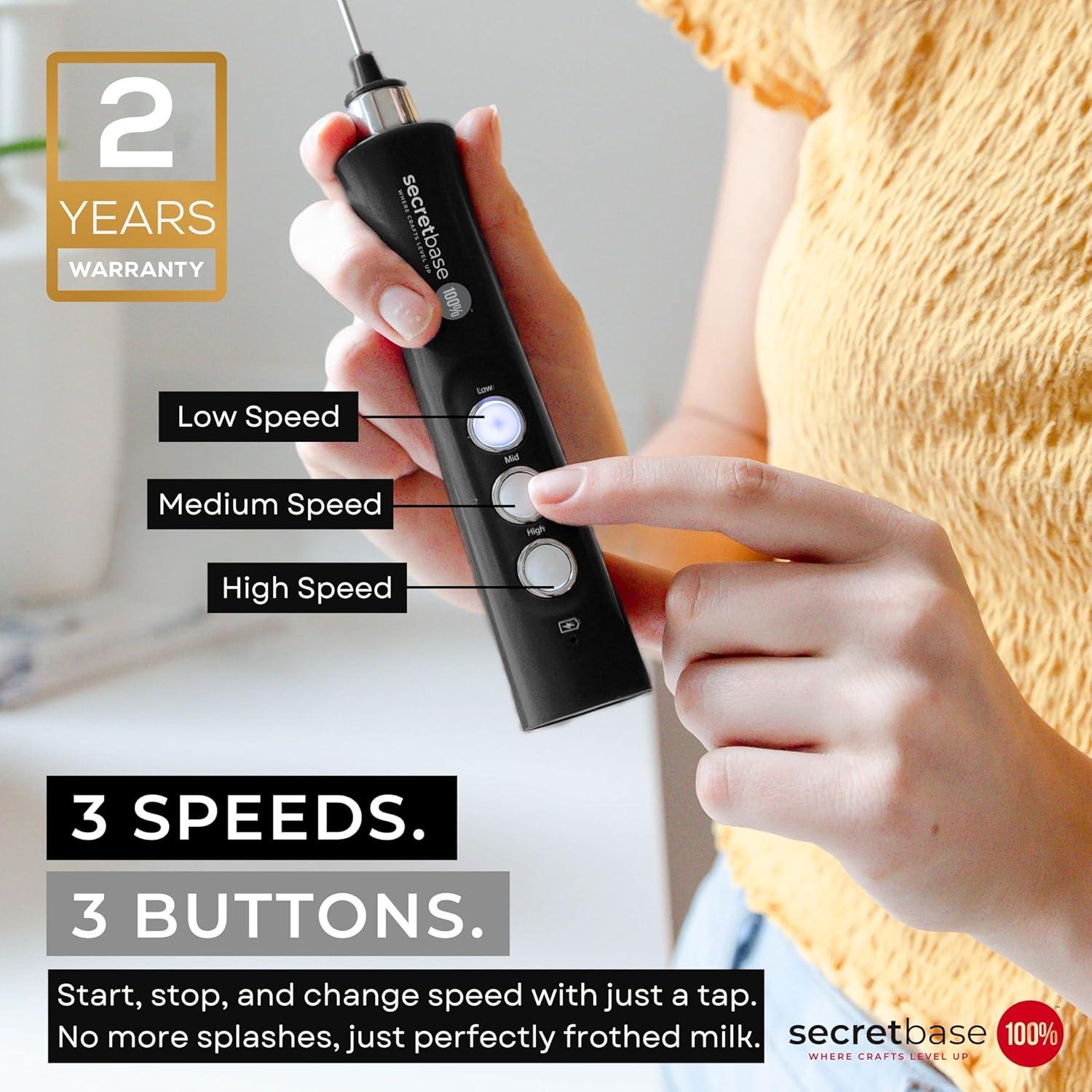 Batidor de Leche Recargable USB-C Secretbase con Jarra 12oz