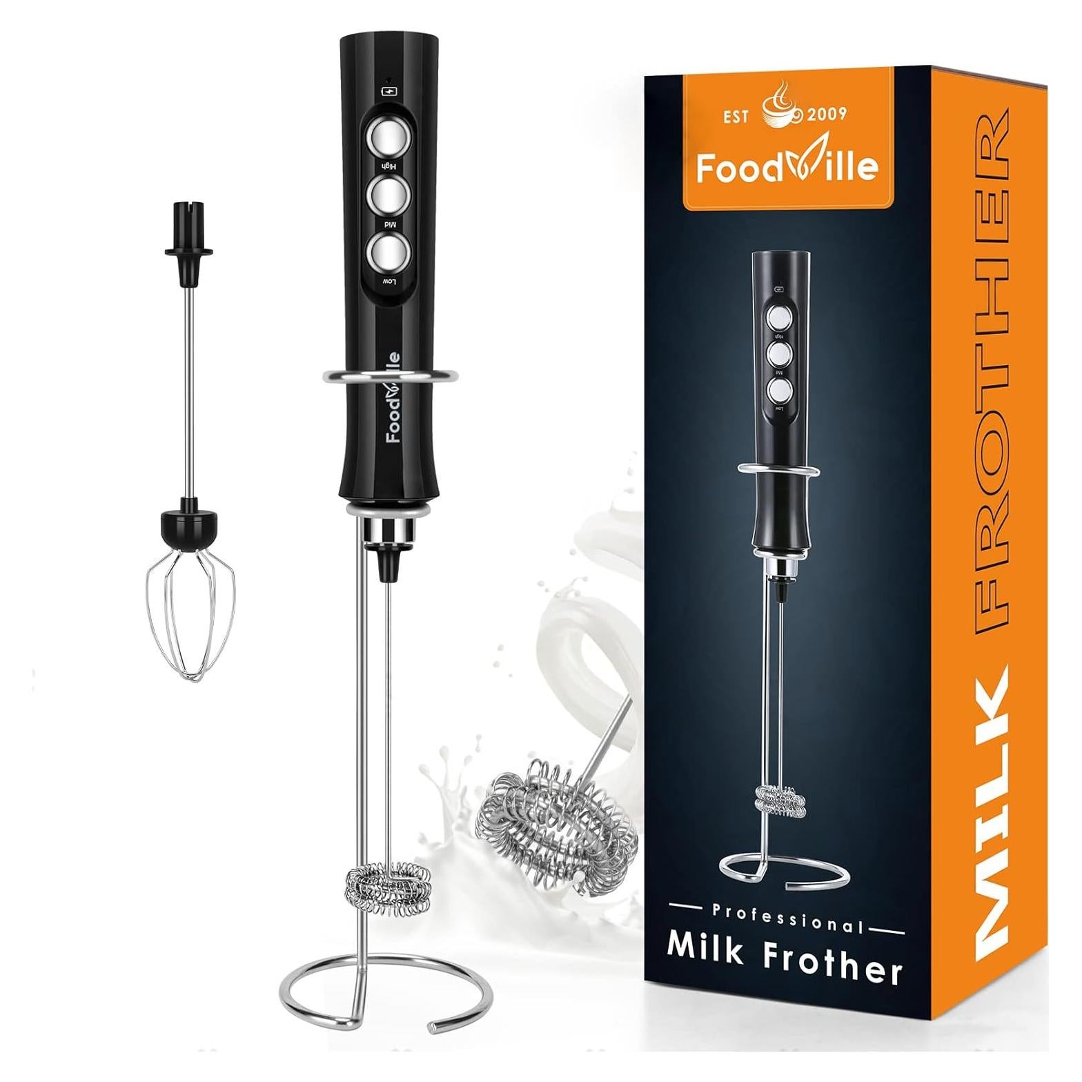 Espumador de Leche FoodVille MF02 Recargable 3 Velocidades